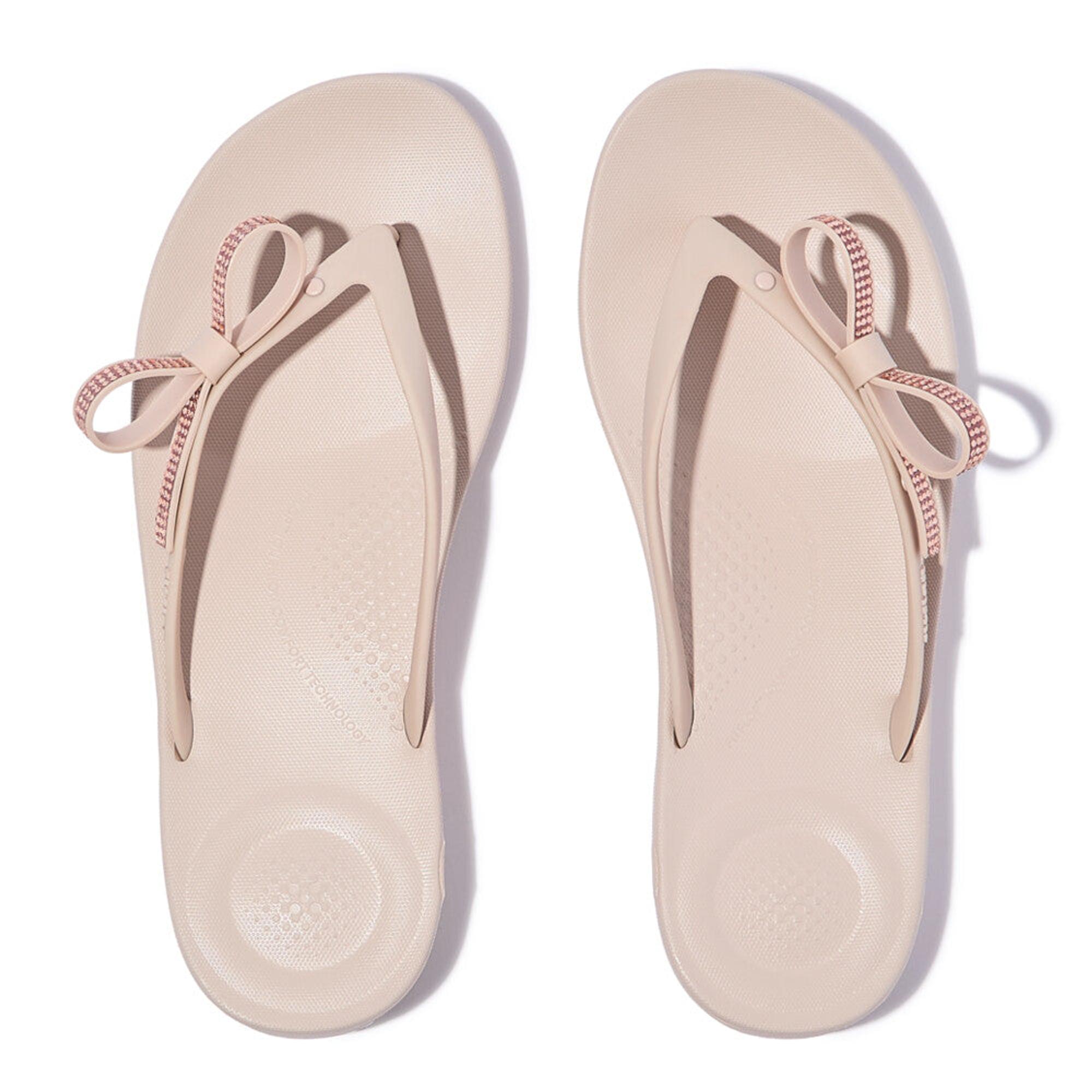 Product image 4 of 11 of FitFlop Women's iQUSHION Glitz-Bow Flip Flops - Nude Rose