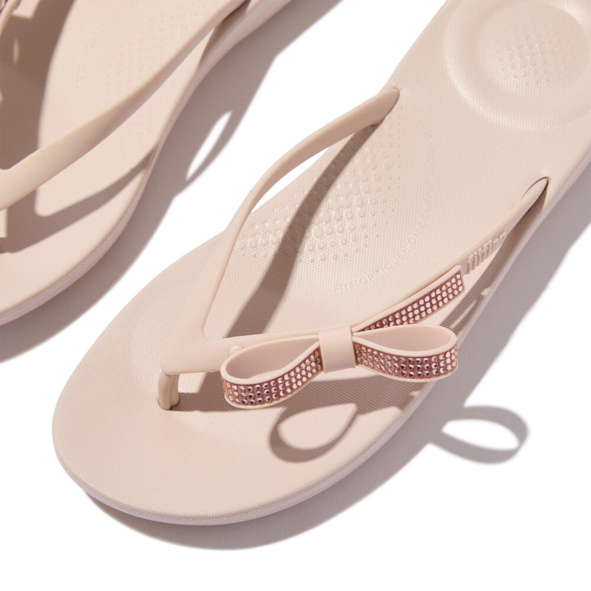 Product image 5 of 11 of FitFlop Women's iQUSHION Glitz-Bow Flip Flops - Nude Rose
