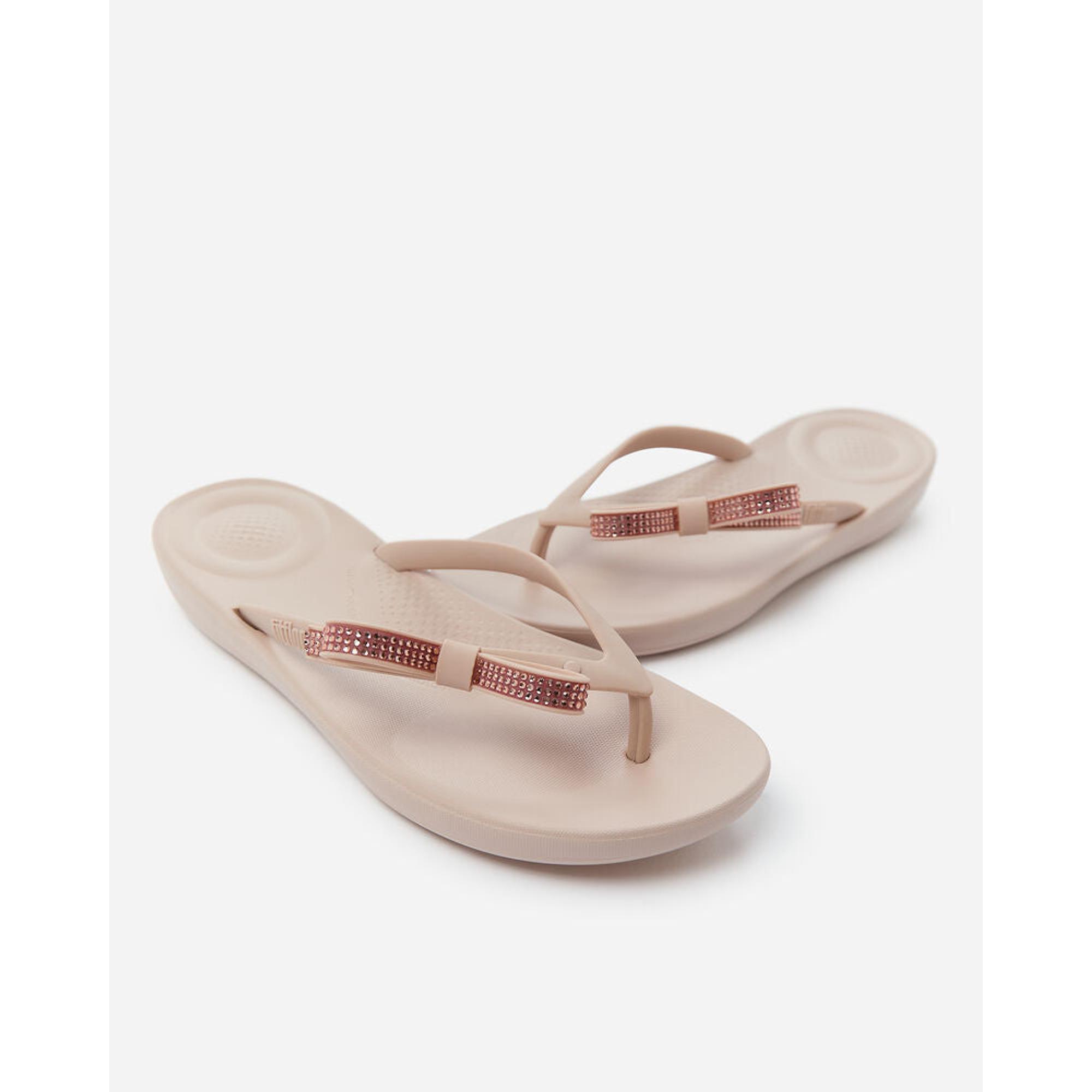 Product image 8 of 11 of FitFlop Women's iQUSHION Glitz-Bow Flip Flops - Nude Rose