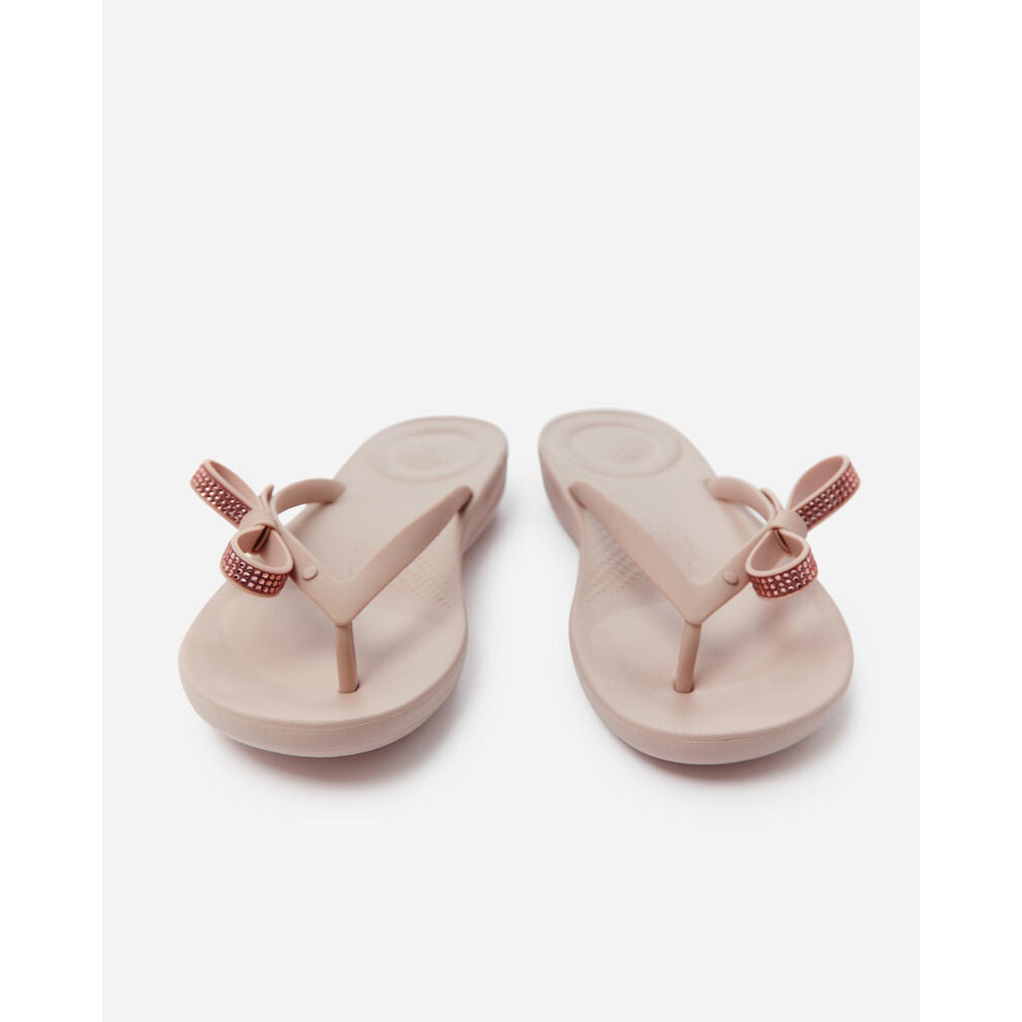 Product image 9 of 11 of FitFlop Women's iQUSHION Glitz-Bow Flip Flops - Nude Rose