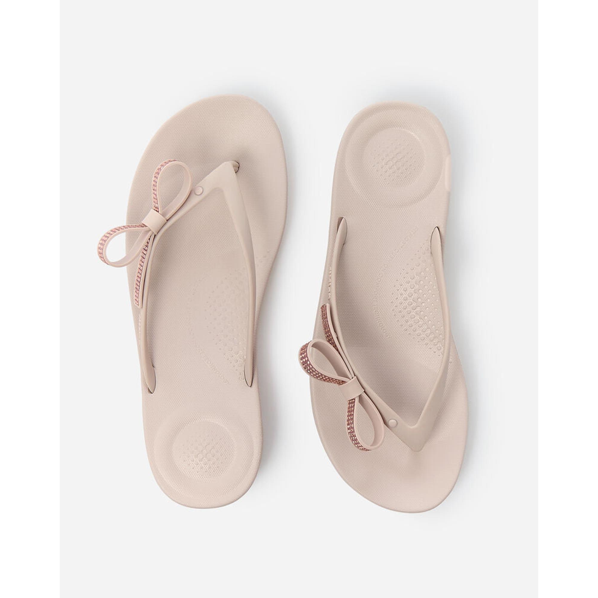 Product image 10 of 11 of FitFlop Women's iQUSHION Glitz-Bow Flip Flops - Nude Rose