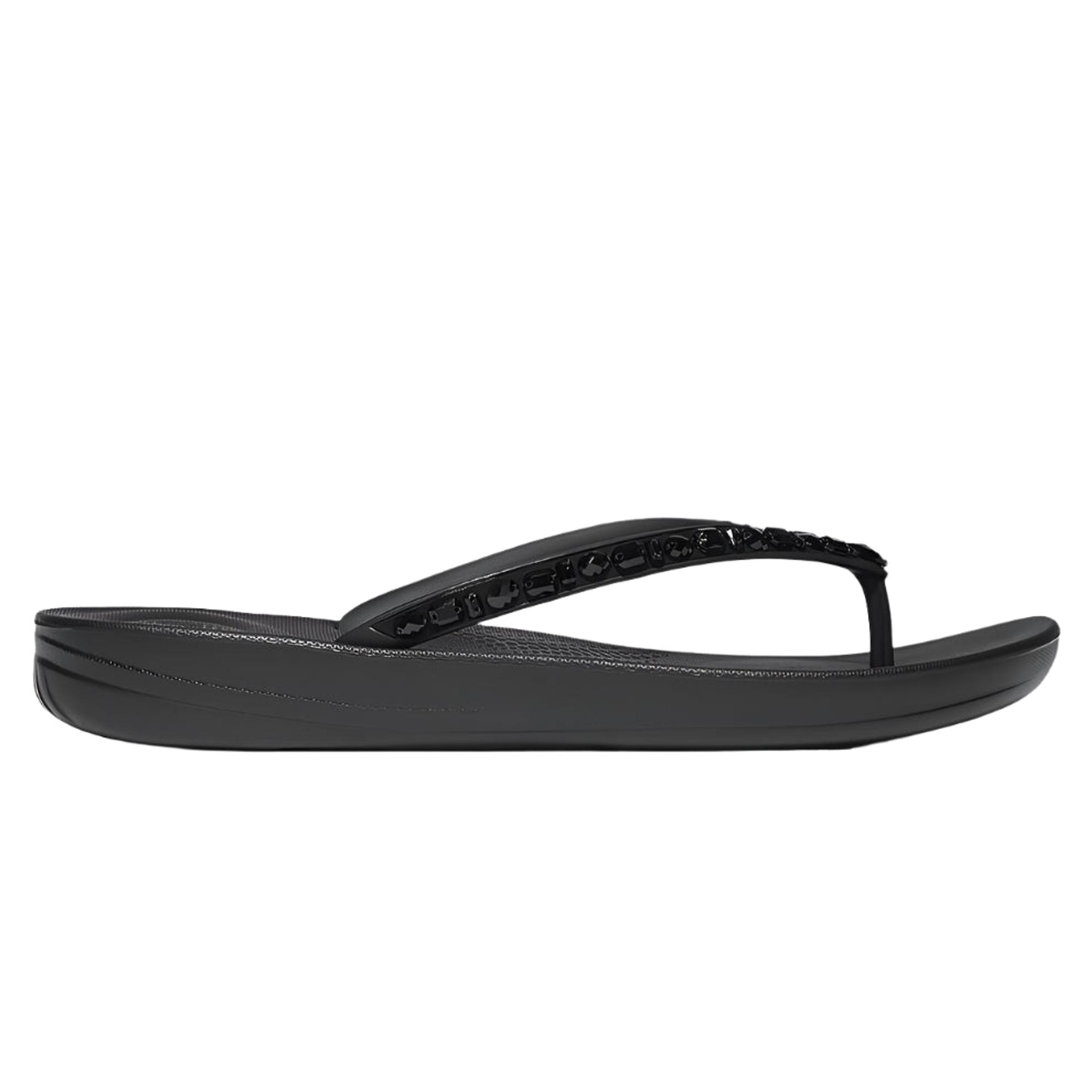 Product image 1 of 5 of FitFlop Women's IQUSHION Multi-Crystal Ergonomic Flip-Flops - All Black