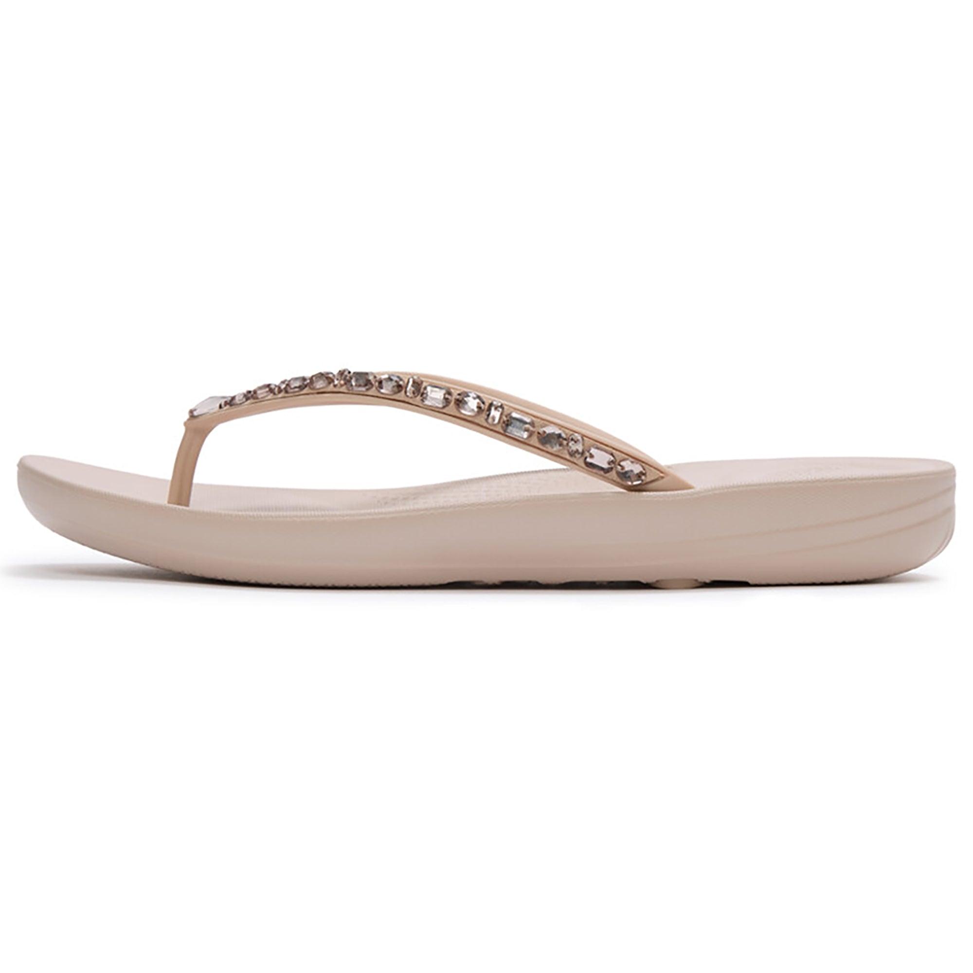 Product image 1 of 6 of FitFlop Women's IQUSHION Ergonomic Multi-Crystal Flip-Flops - All Nude Rose