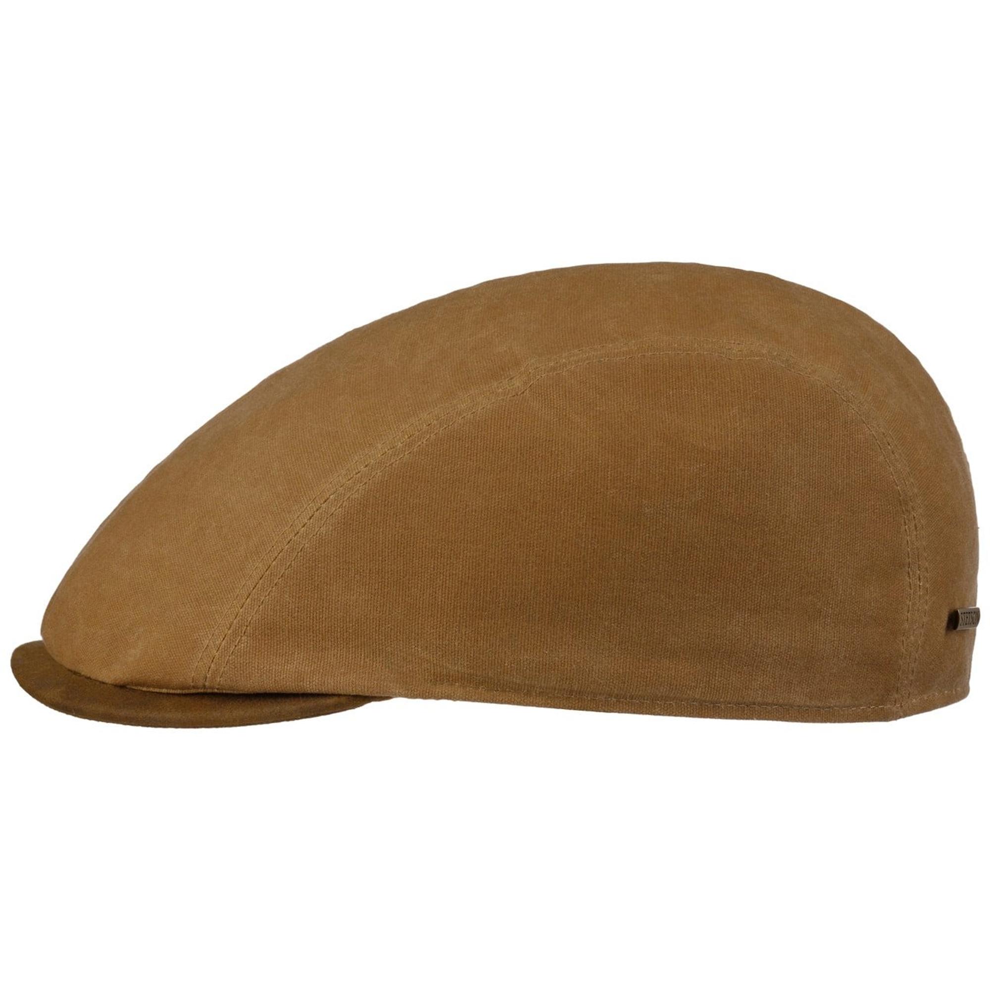 Product image 1 of 4 of Stetson Ivy Waxed Cotton Flat Cap Hat - Chestnut Brown