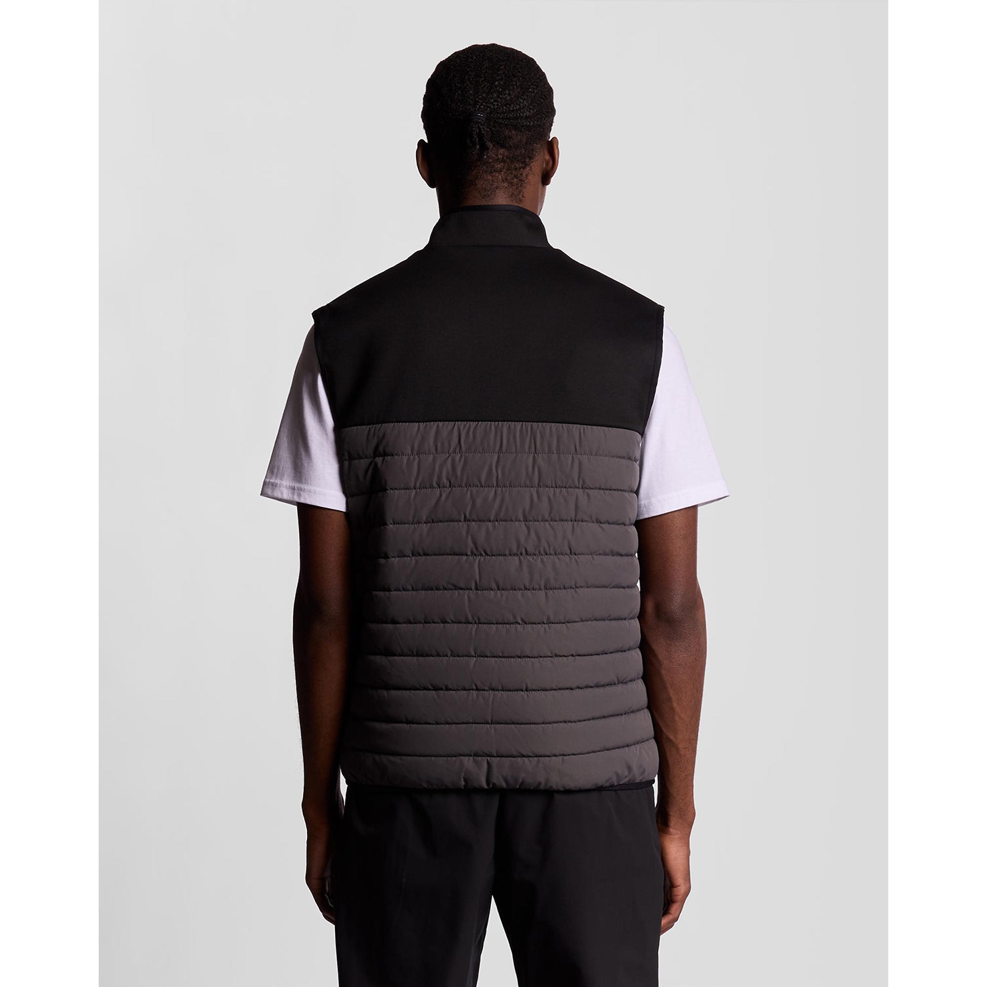 Product image 5 of 6 of Lyle & Scott Men's Sports Fleece Hybrid Gilet - Jet Black/ Granite