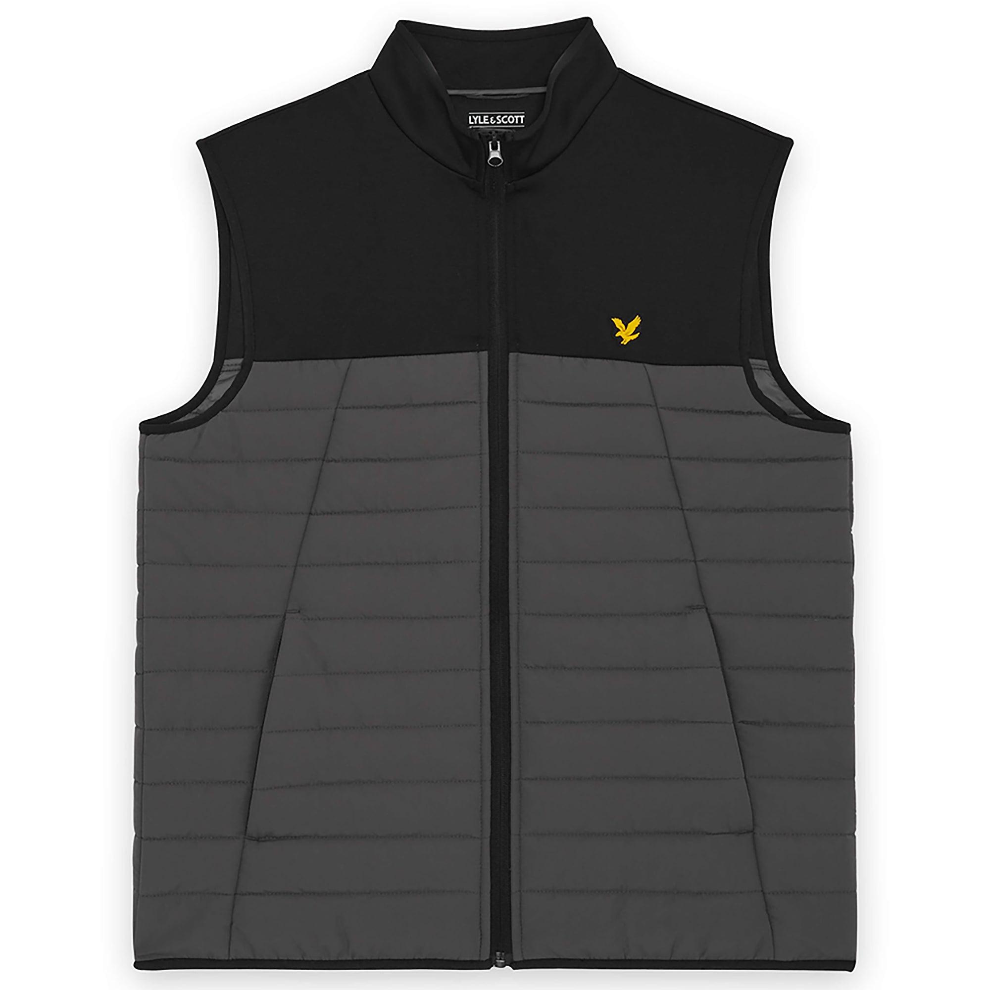 Product image 1 of 6 of Lyle & Scott Men's Sports Fleece Hybrid Gilet - Jet Black/ Granite