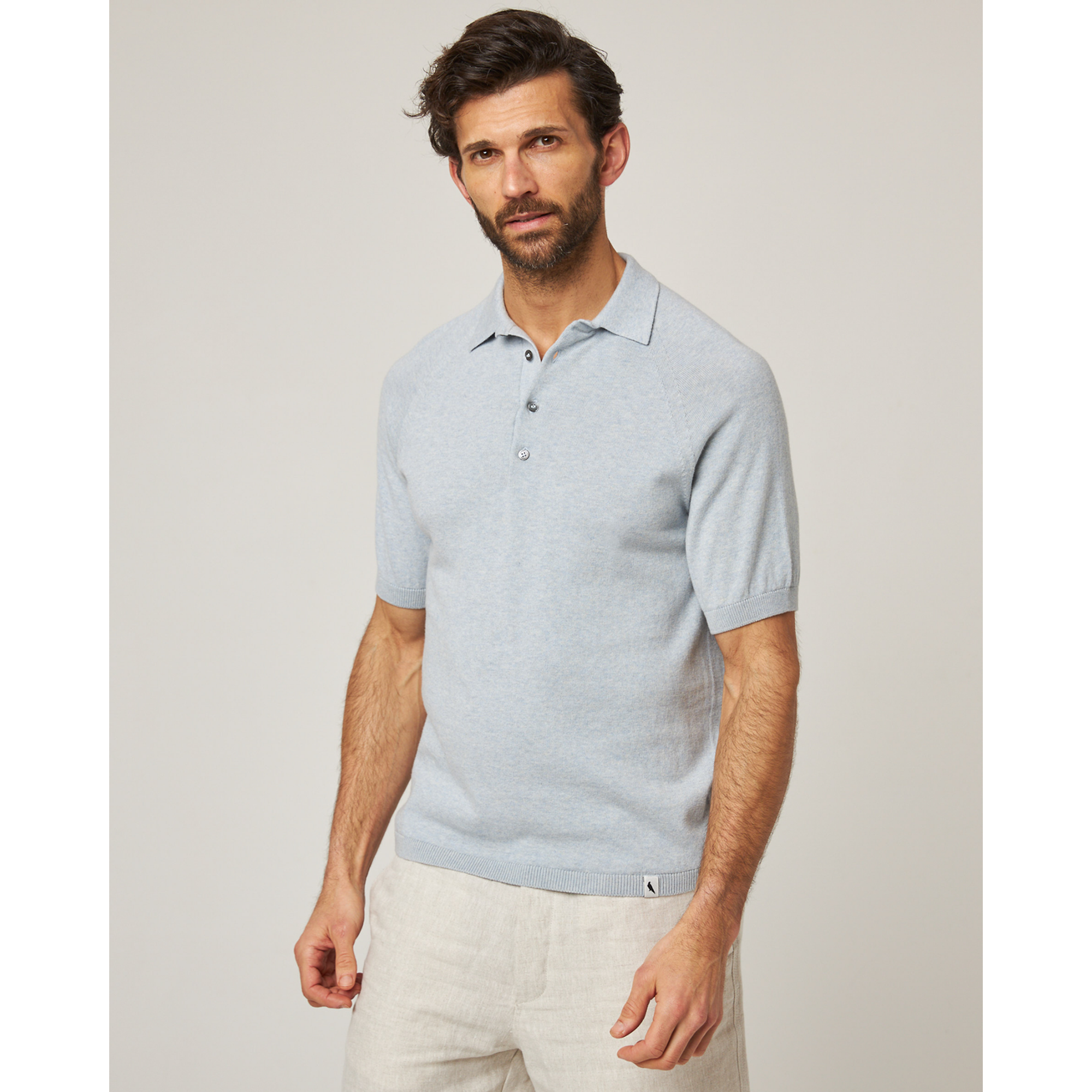 Product image 2 of 8 of Peregrine Men's Jones Made In England Cotton Polo Shirt 2.0 - Washed Denim