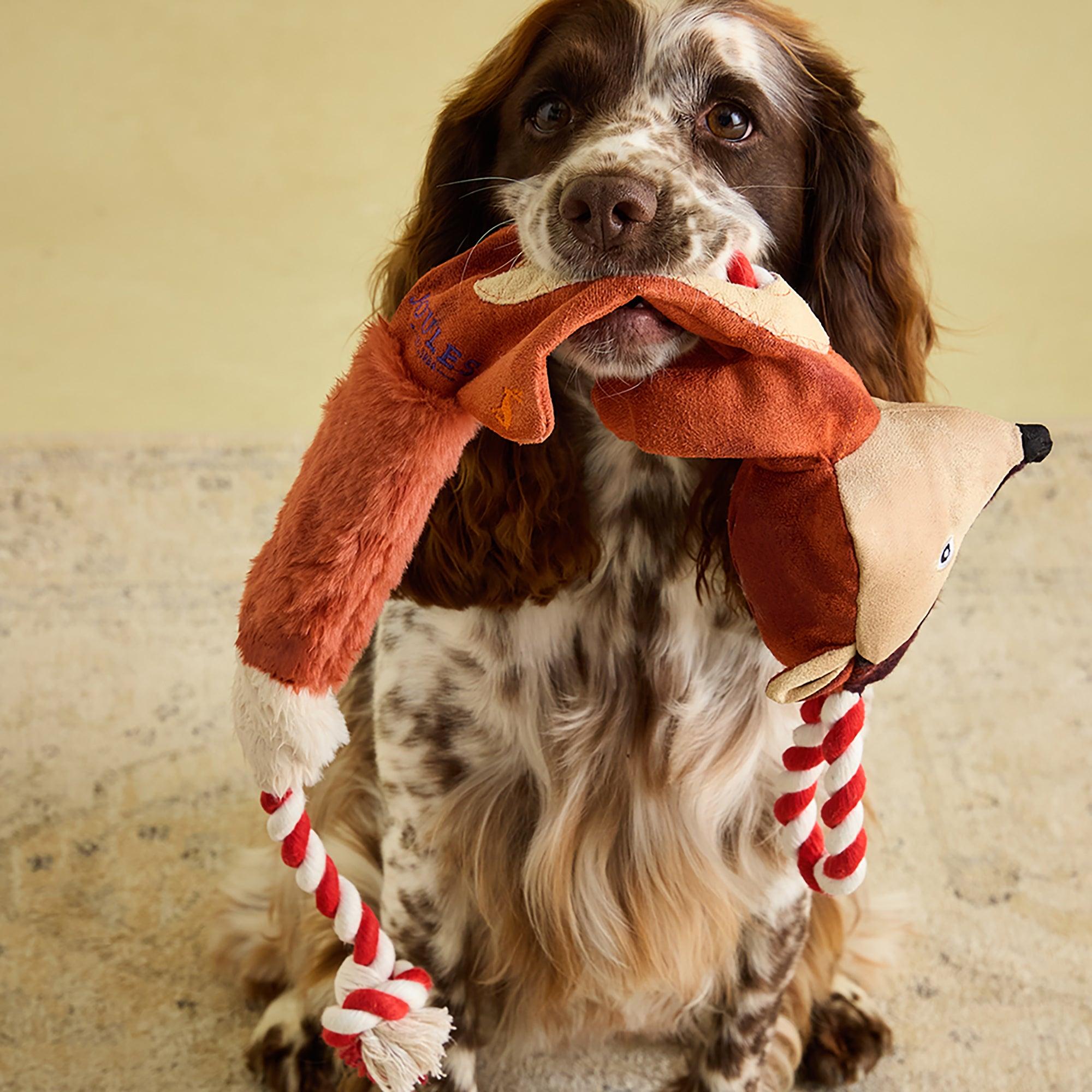 Product image 2 of 10 of Joules Heritage Tweed Fox Rope Dog Toy - Red