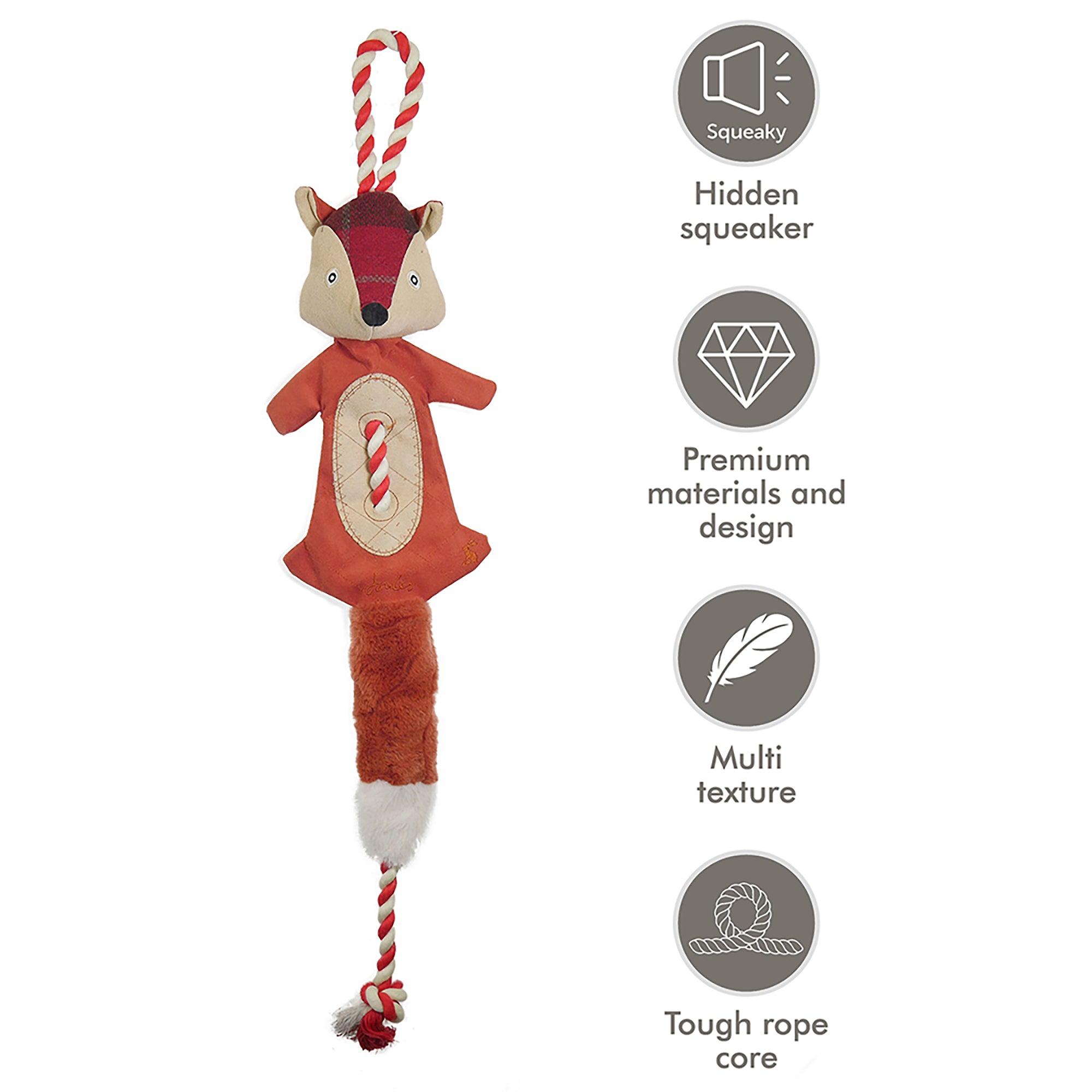 Product image 6 of 10 of Joules Heritage Tweed Fox Rope Dog Toy - Red