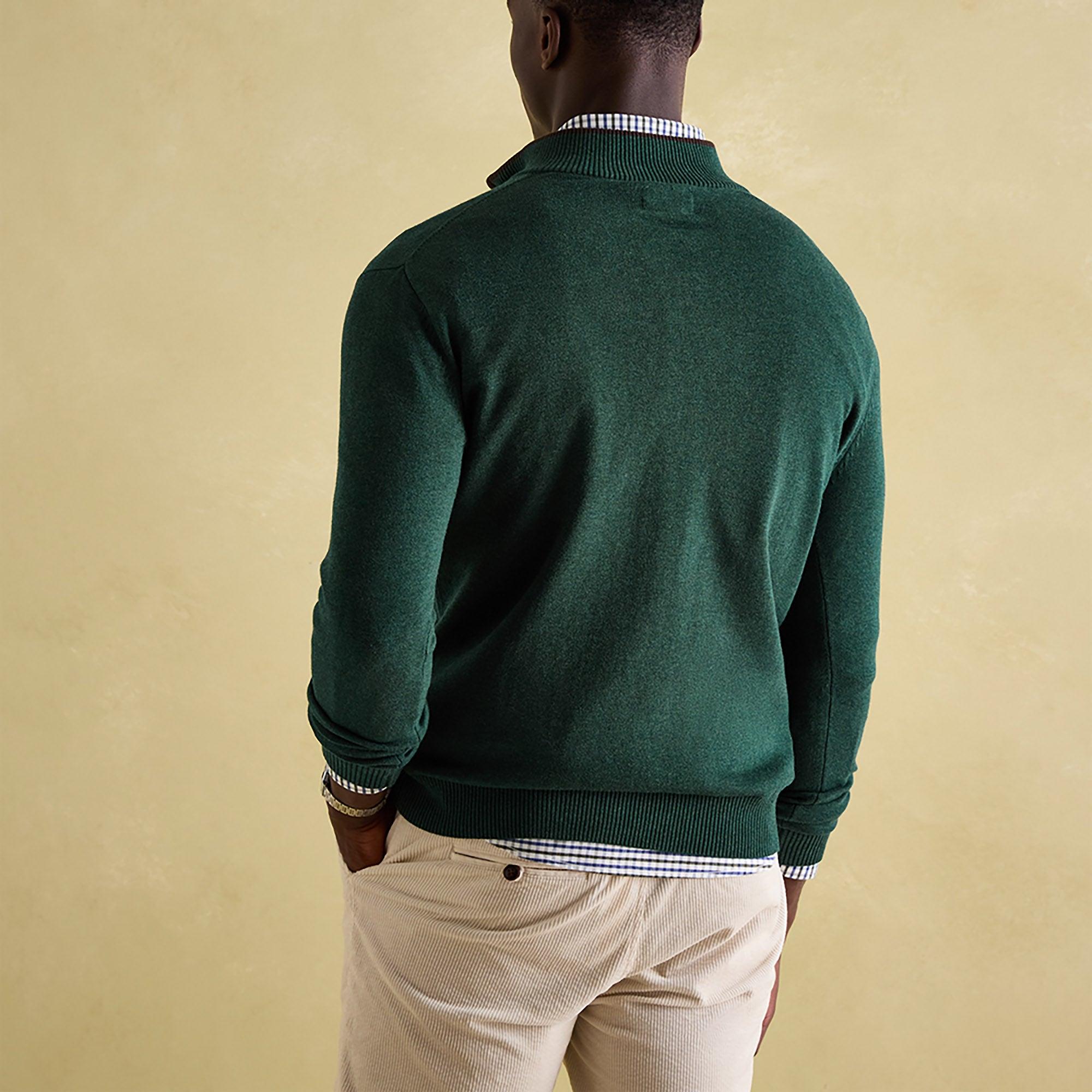 Product image 3 of 7 of Joules Men's Hillside Quarter Zip Knit Jumper - Dark Green