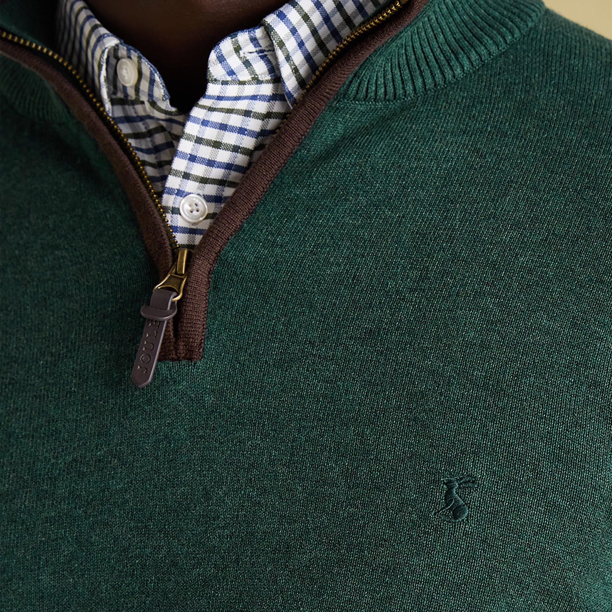 Product image 6 of 7 of Joules Men's Hillside Quarter Zip Knit Jumper - Dark Green