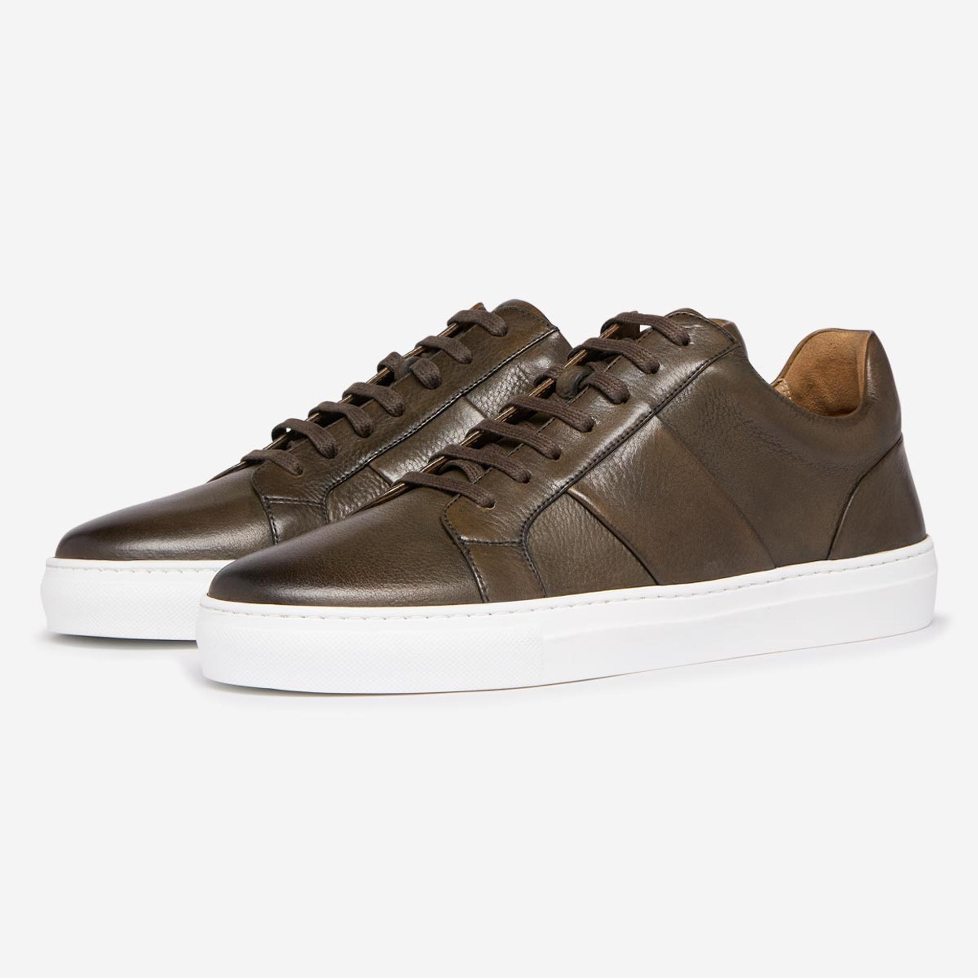 Product image 2 of 5 of Oliver Sweeney Men's Kendal Milled Leather Cupsole Trainers - Khaki