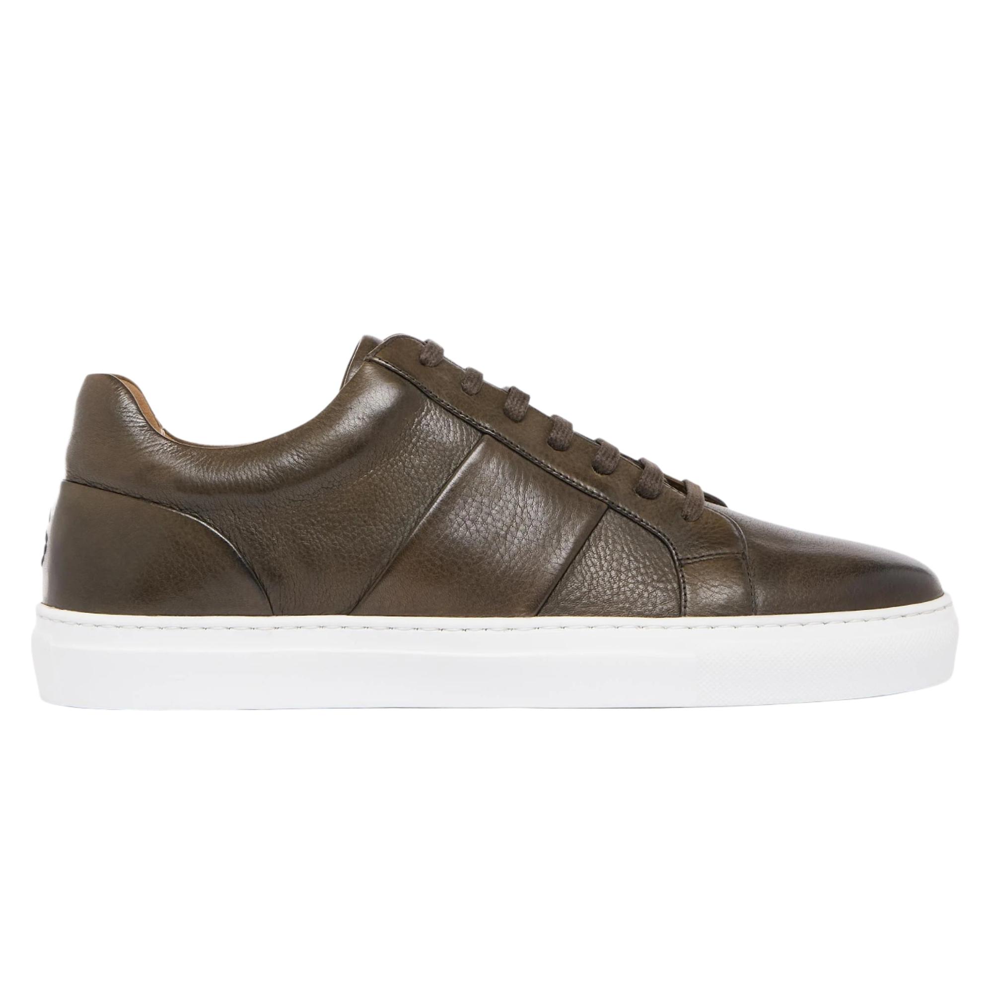 Product image 1 of 5 of Oliver Sweeney Men's Kendal Milled Leather Cupsole Trainers - Khaki