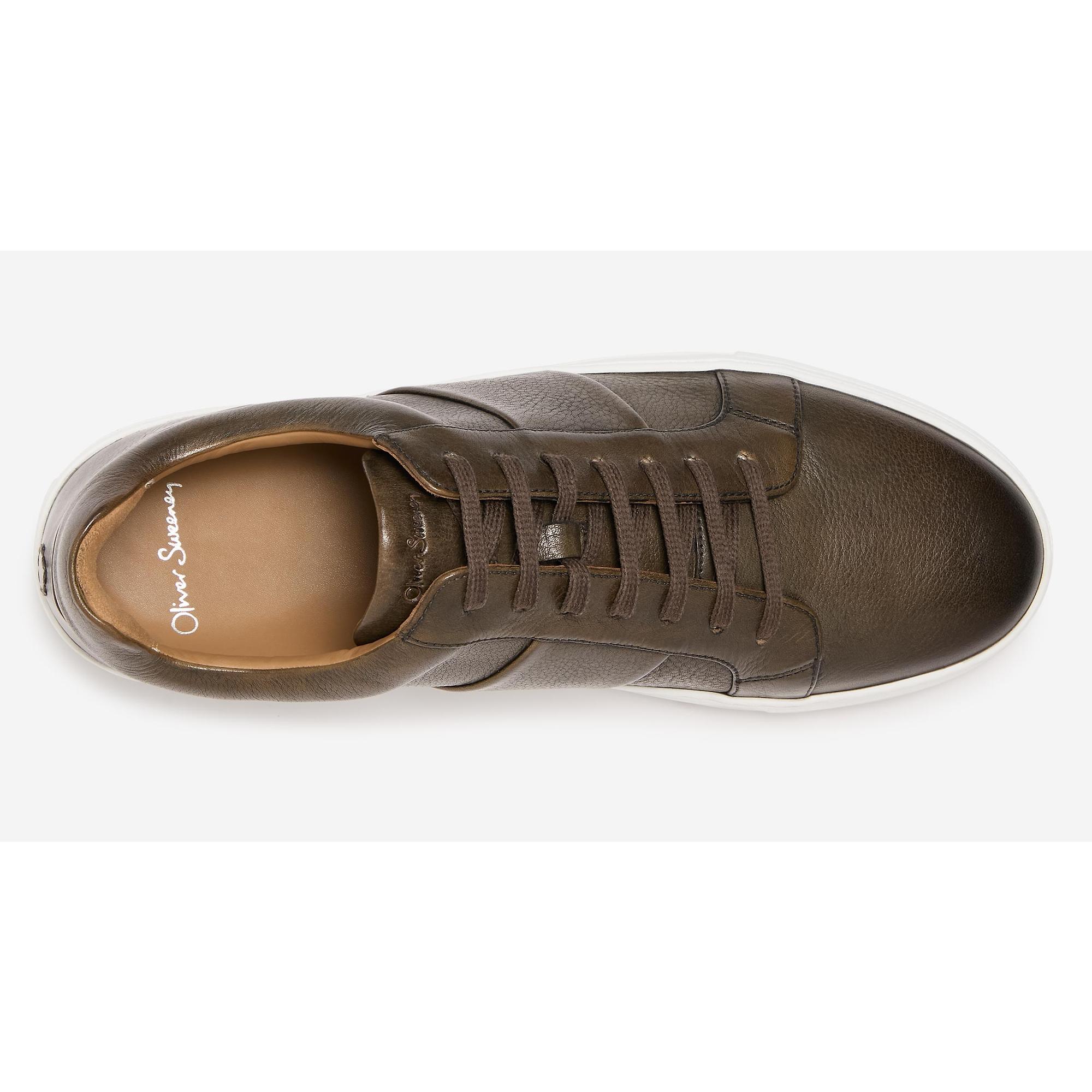 Product image 4 of 5 of Oliver Sweeney Men's Kendal Milled Leather Cupsole Trainers - Khaki