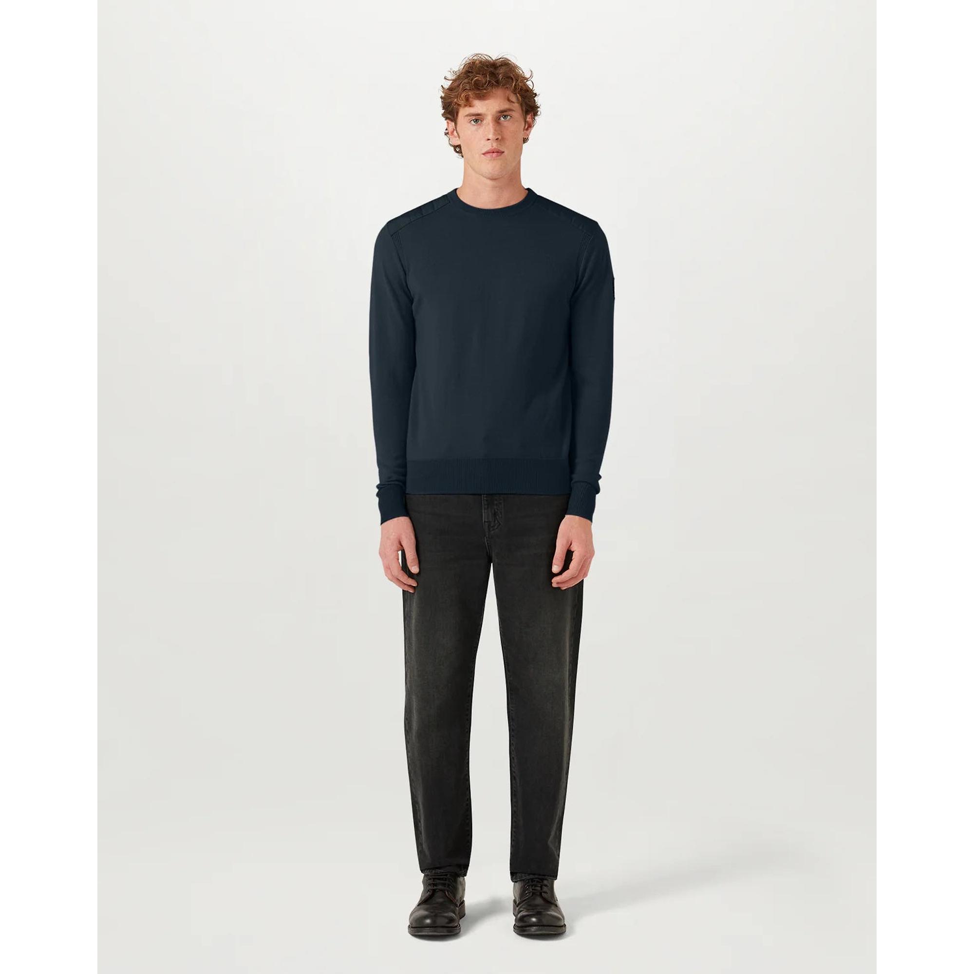 Product image 2 of 6 of Belstaff Men's Merino Wool Kerrigan Crew Neck Jumper - Black