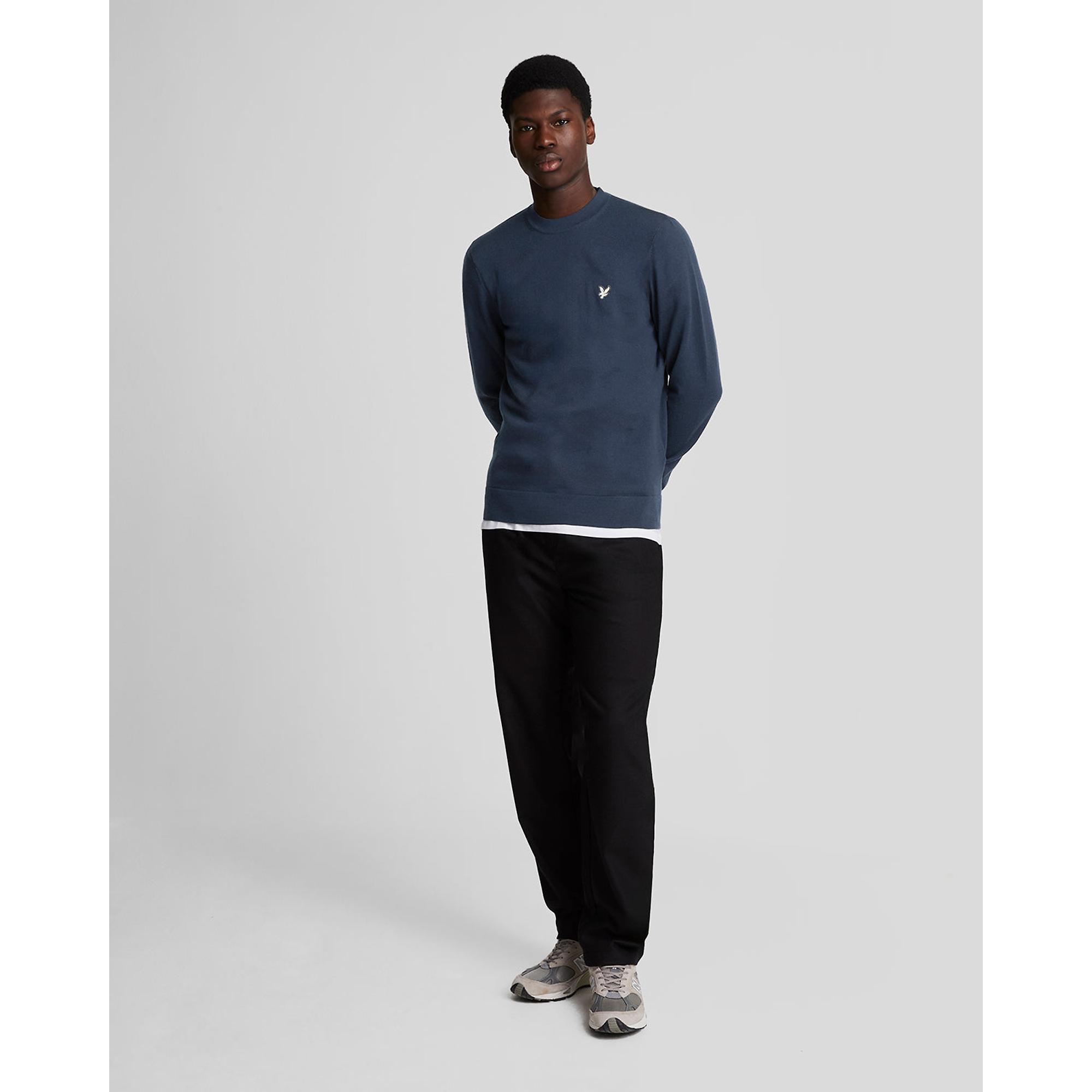 Product image 3 of 5 of Lyle & Scott Men's Premium Merino Crew Neck Jumper - Midnight Navy