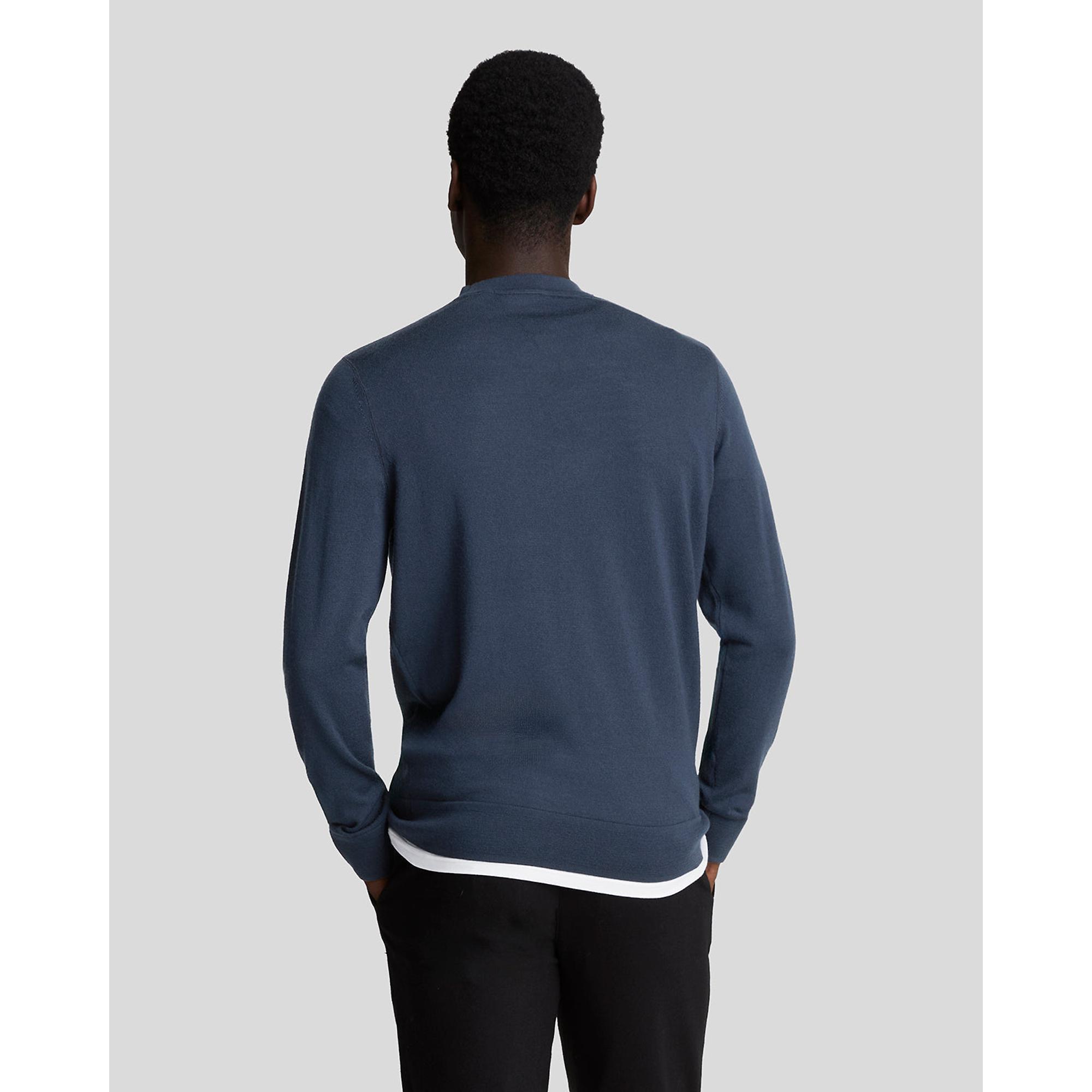 Product image 2 of 5 of Lyle & Scott Men's Premium Merino Crew Neck Jumper - Midnight Navy