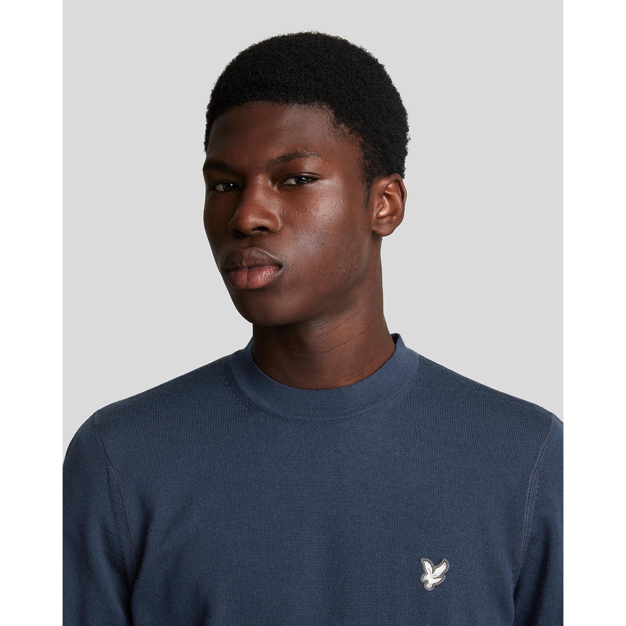 Product image 4 of 5 of Lyle & Scott Men's Premium Merino Crew Neck Jumper - Midnight Navy