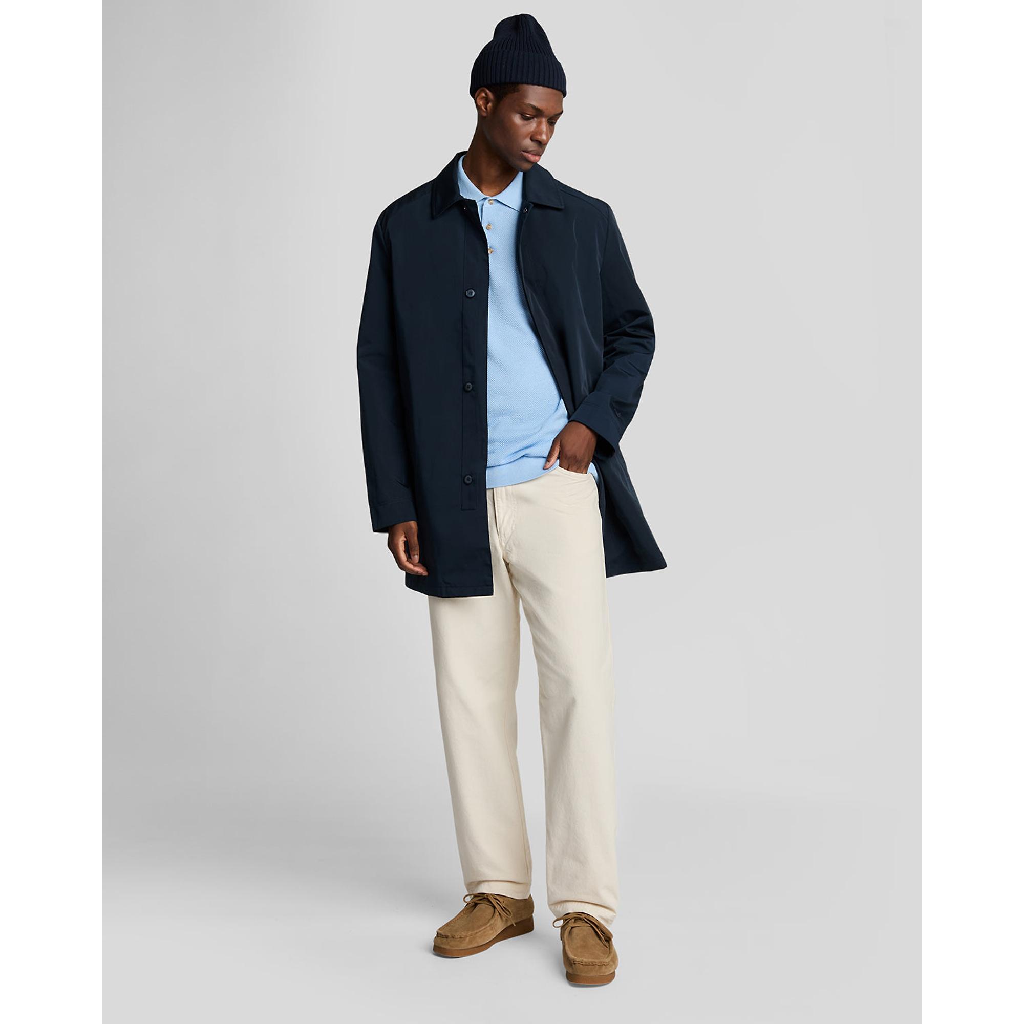 Product image 3 of 5 of Lyle & Scott Men's Linen Blend Knitted Polo Shirt - Light Blue