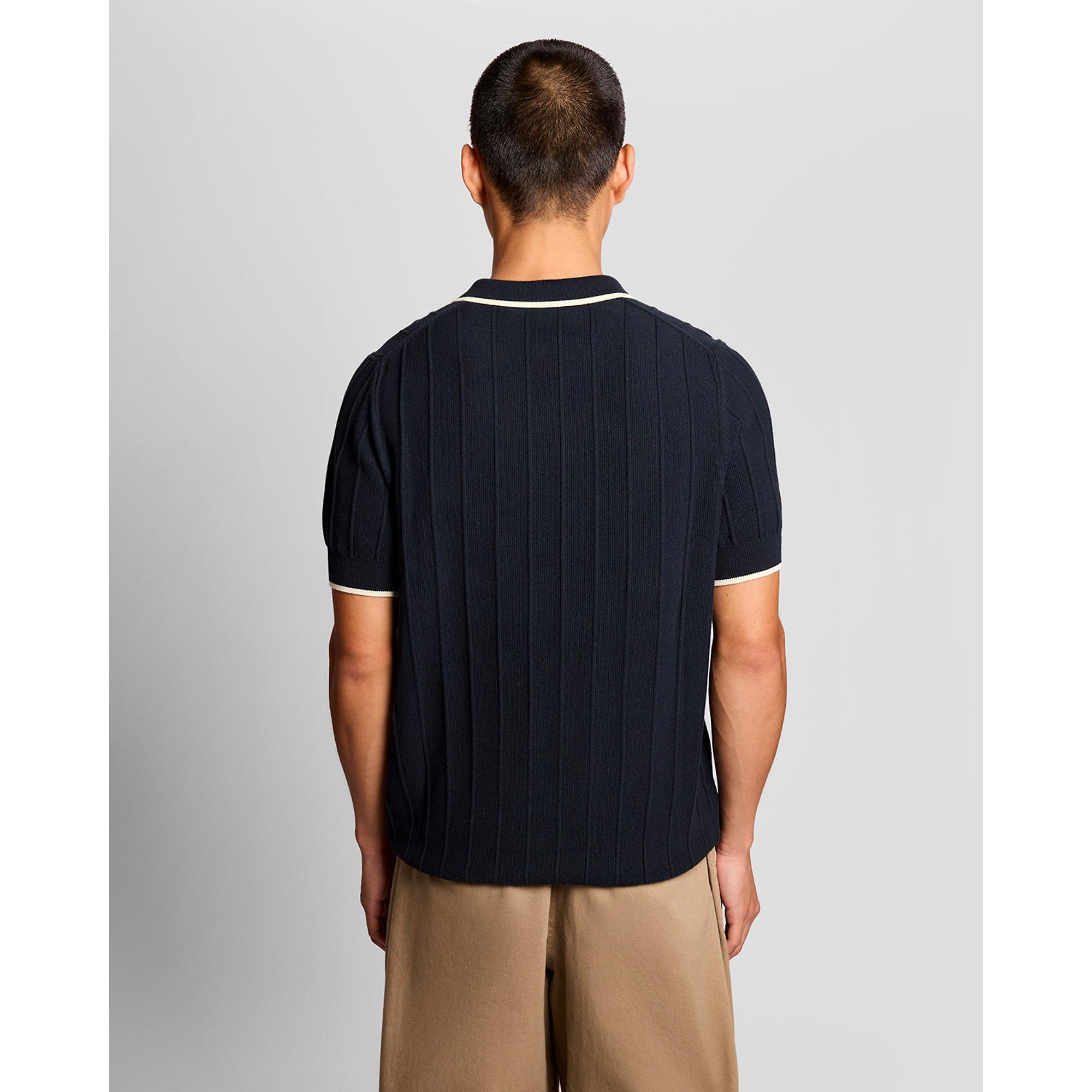 Product image 5 of 6 of Lyle & Scott Men's Tipped Pique Knitted Polo Shirt - Dark Navy