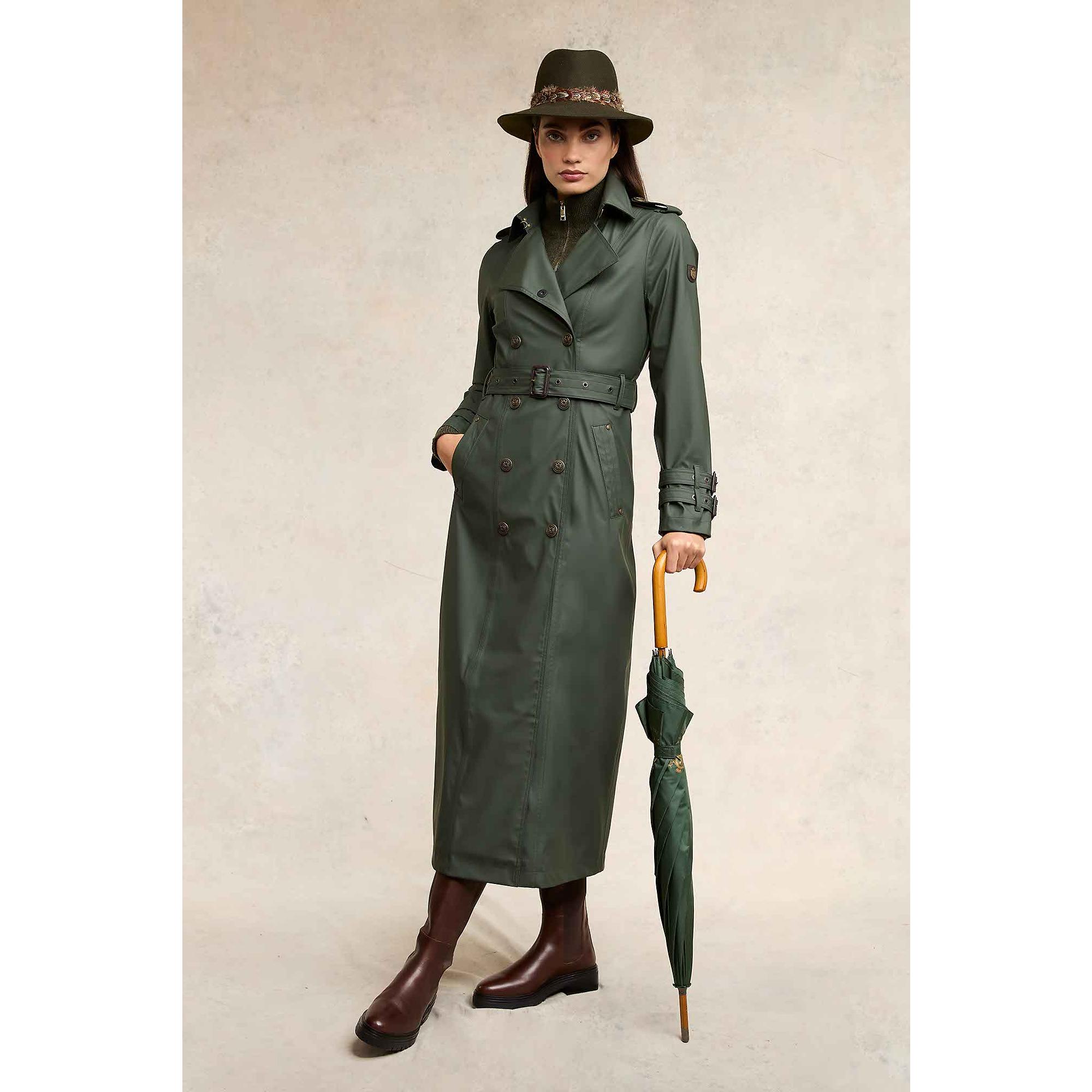 Product image 4 of 10 of Holland Cooper Women's Full Length Kendal Waterproof Trench Coat - Evergreen