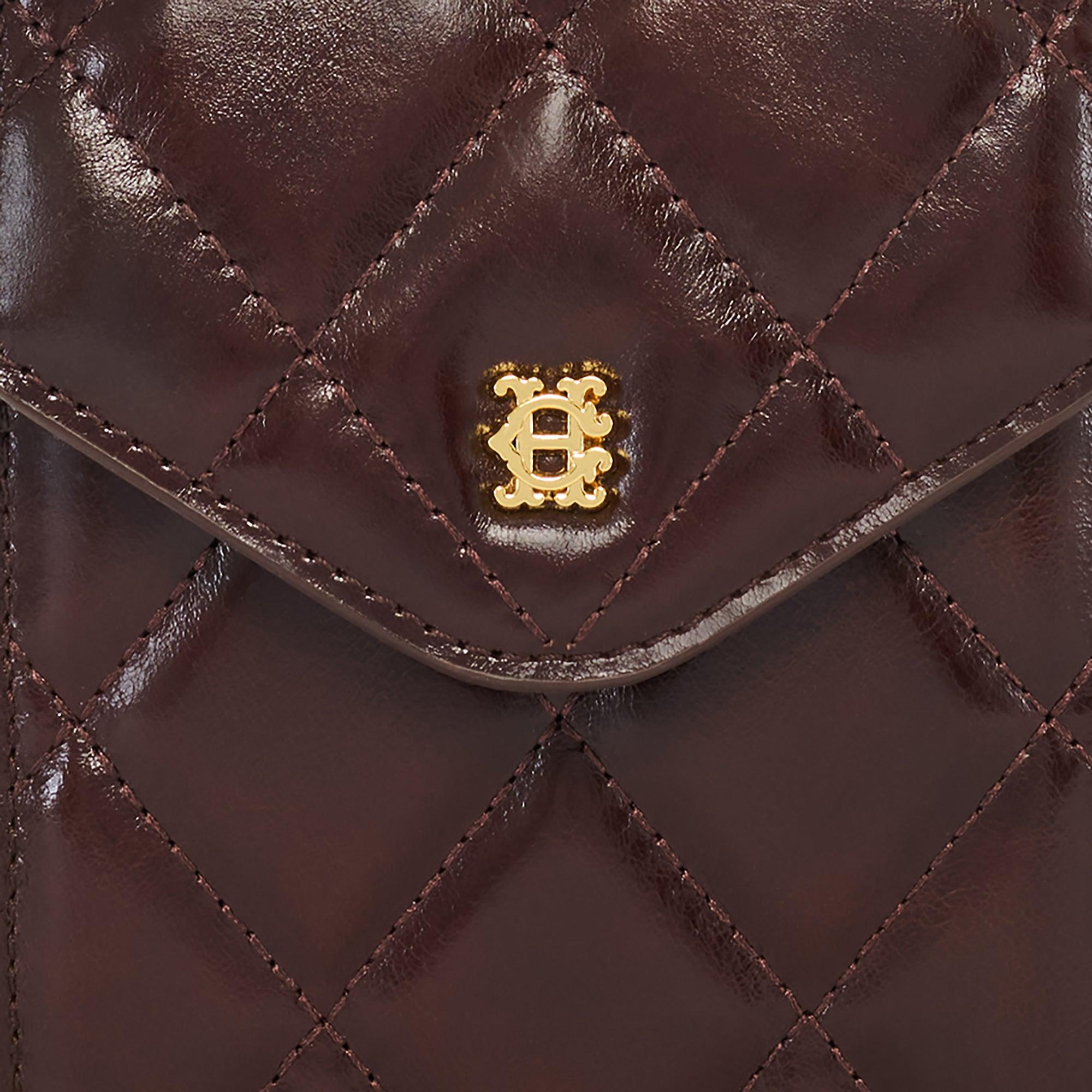 Product image 7 of 8 of Holland Cooper Women's Knightsbridge Quilted Phone Pouch - Rich Chocolate Leather