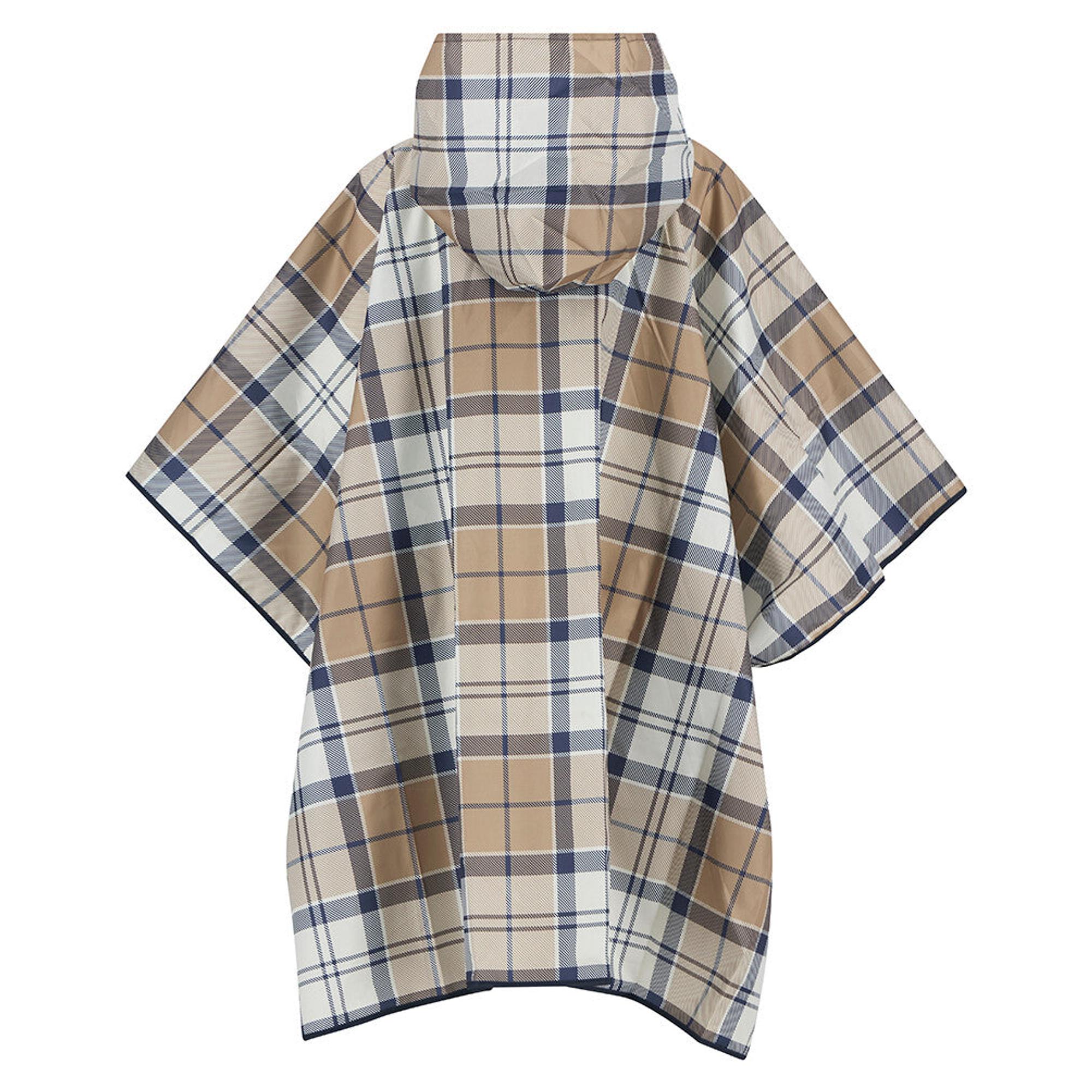 Product image 3 of 8 of Barbour Women's Portree Tartan Poncho - Hessian/Navy Tartan