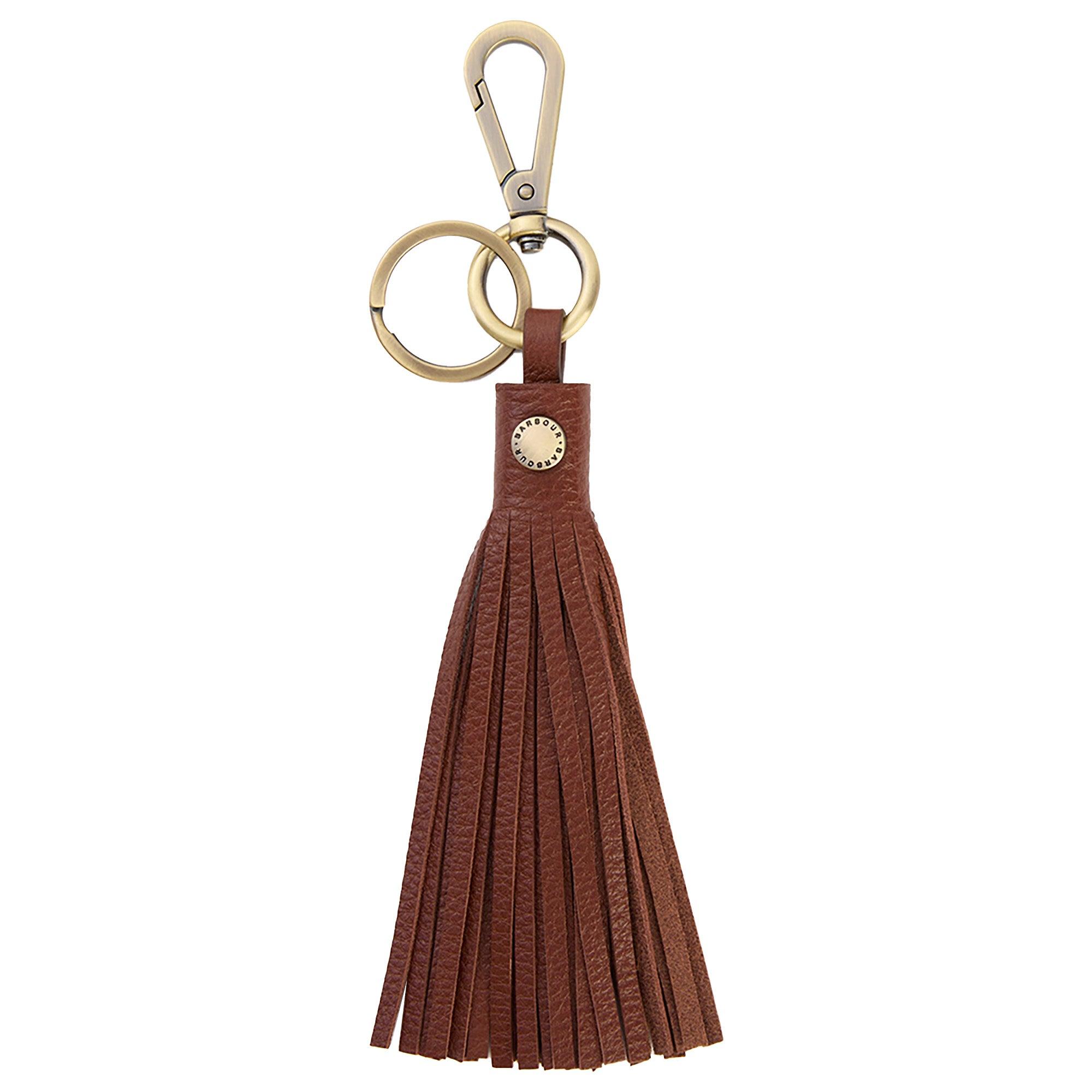 Product image 1 of 4 of Barbour Women's Tassle Leather Bag Charm - Brown