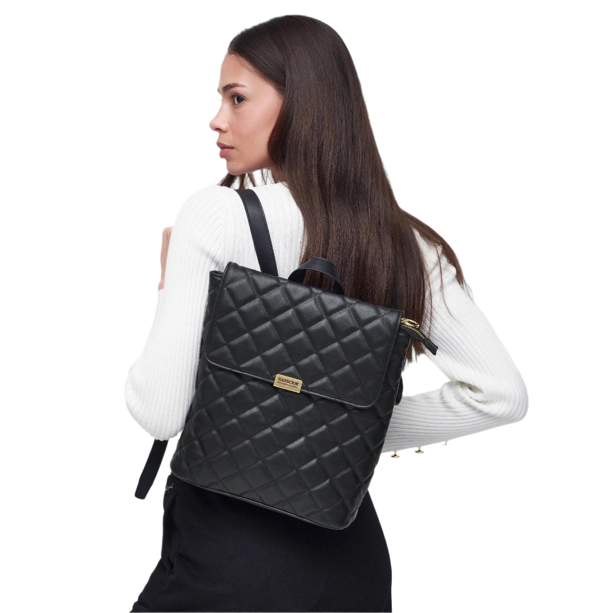 Product image 3 of 10 of Barbour International Women's Quilted Hoxton Backpack - Black
