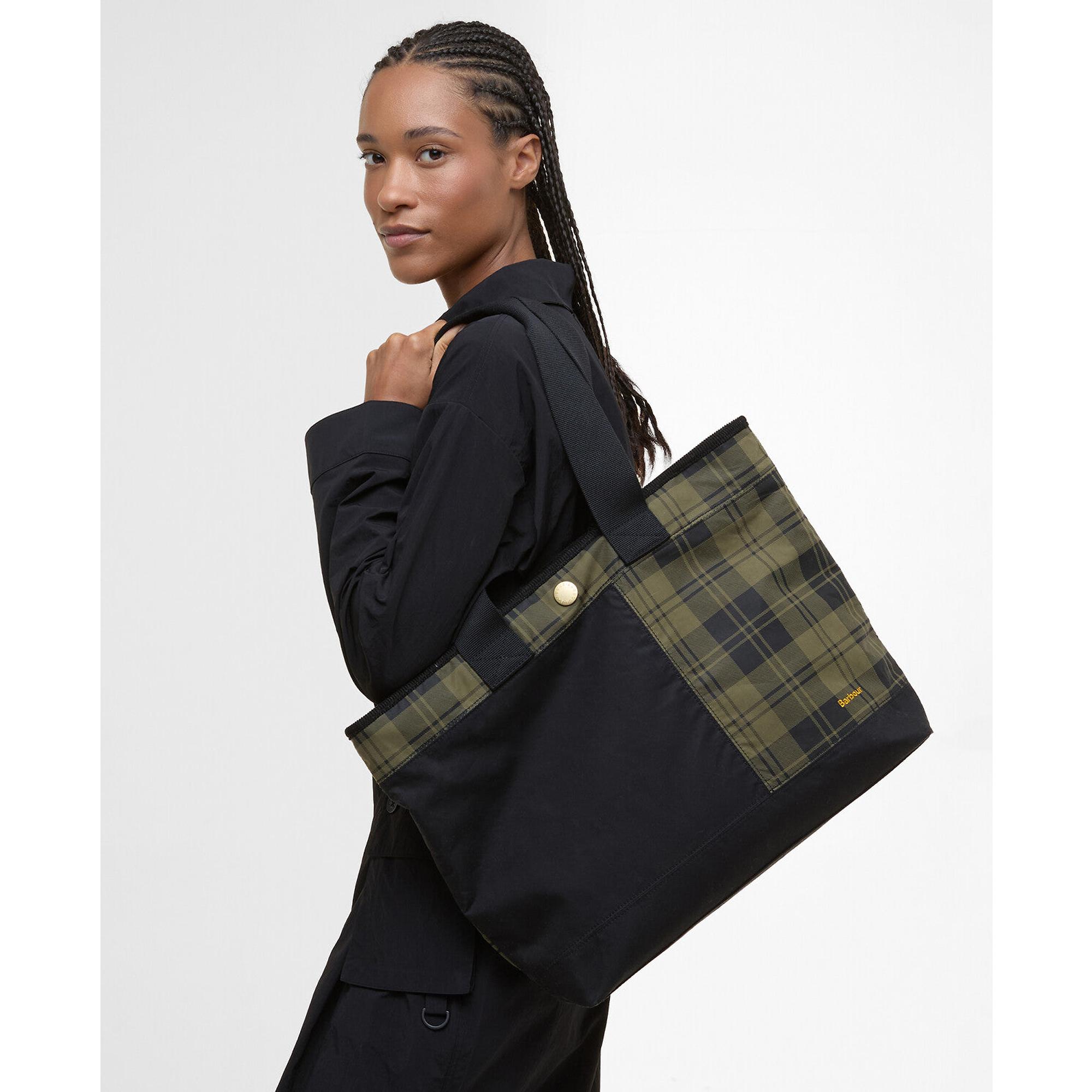 Product image 3 of 12 of Barbour Women's Mya Patchwork Tote Bag - Black/Olive Check