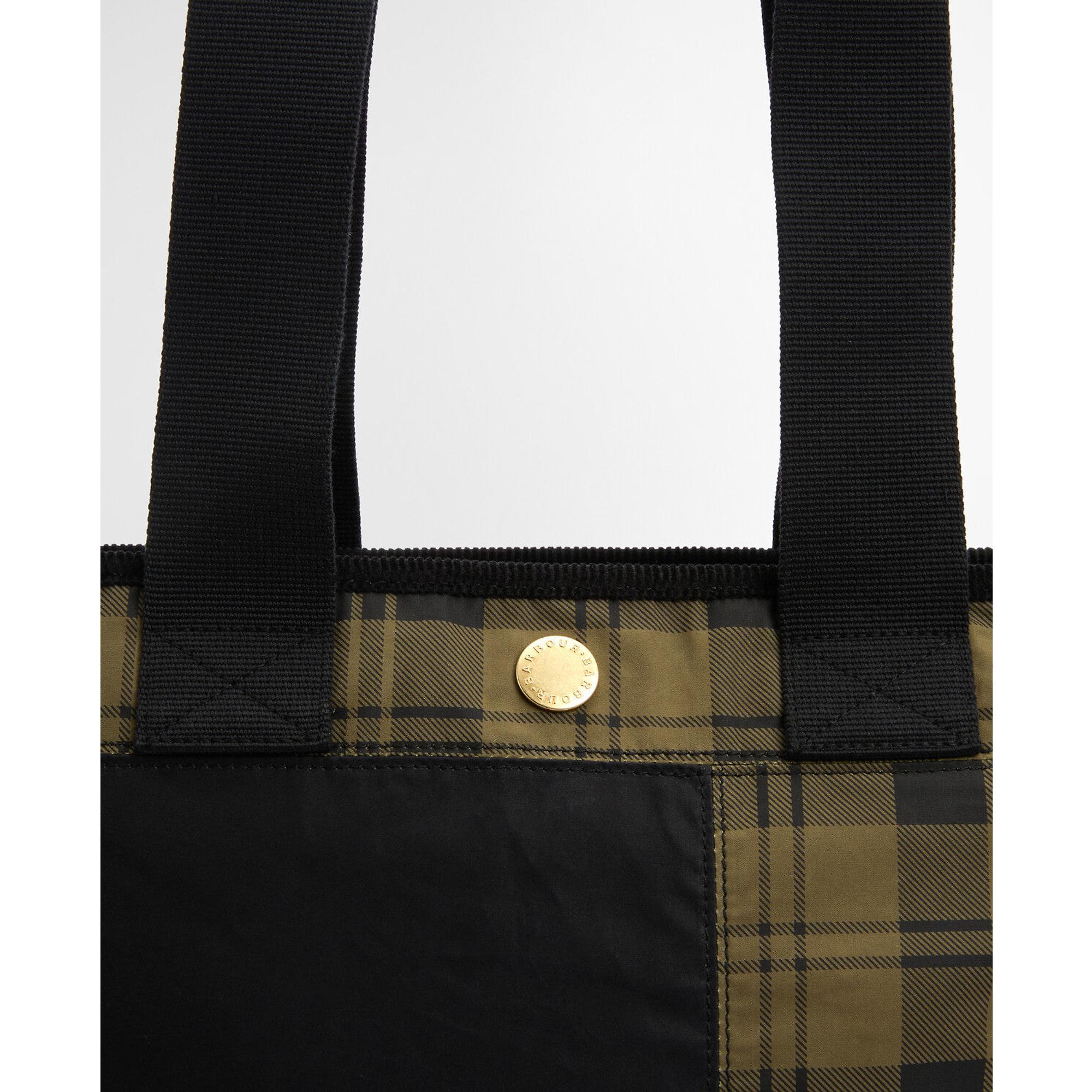 Product image 7 of 12 of Barbour Women's Mya Patchwork Tote Bag - Black/Olive Check