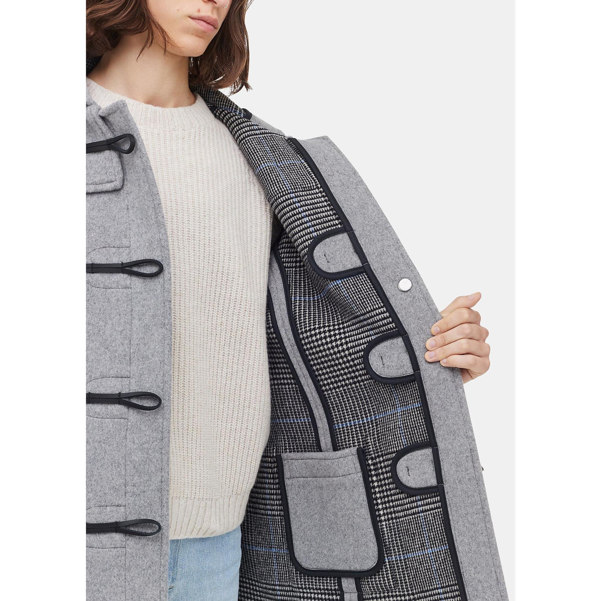 Product image 4 of 4 of Gloverall Women's Short Slim Fit Freda Duffle Coat Silver Prince of Wales