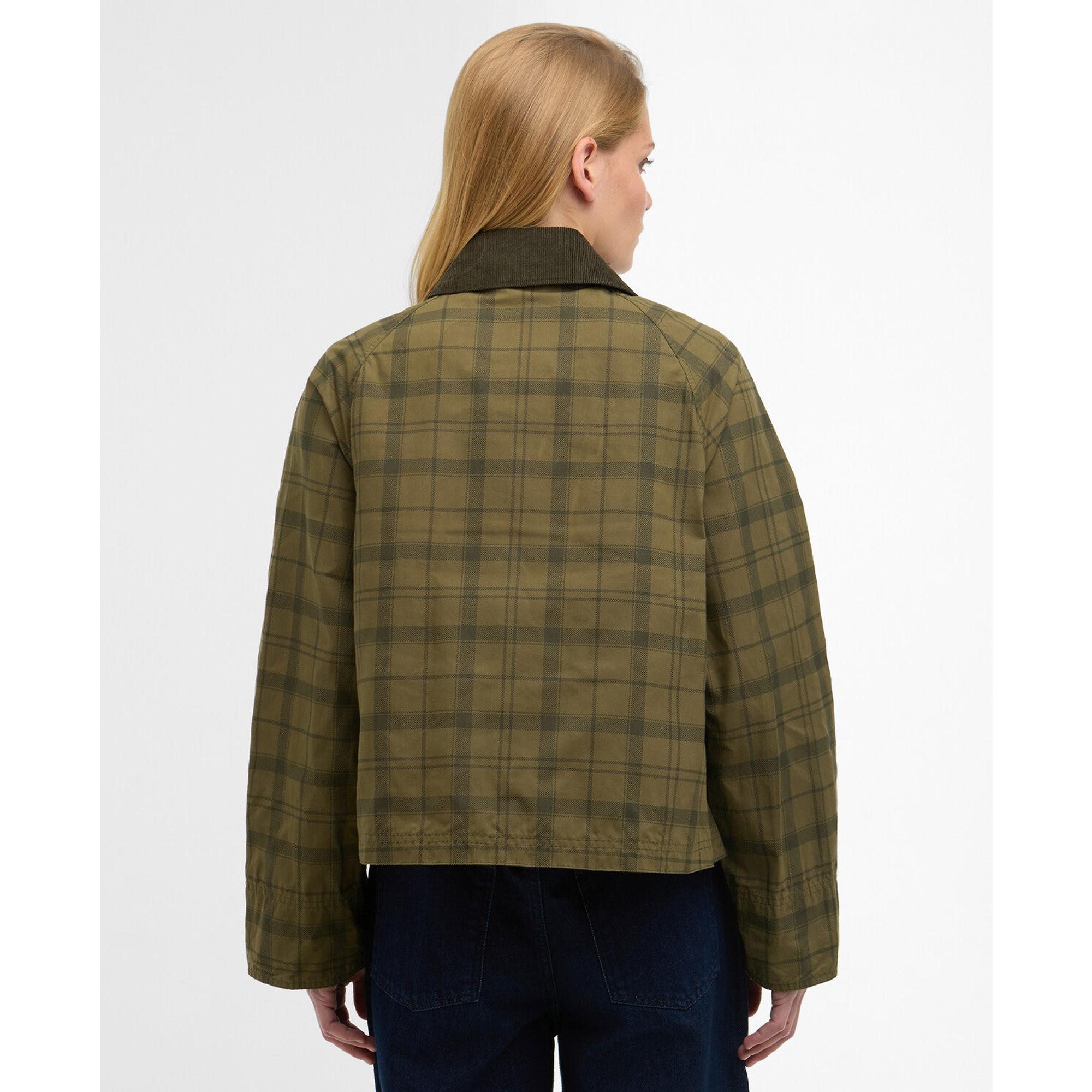 Product image 4 of 7 of Barbour Women's Tartan Cropped Beadnell Casual Jacket - Dusky Green Tartan/Highland