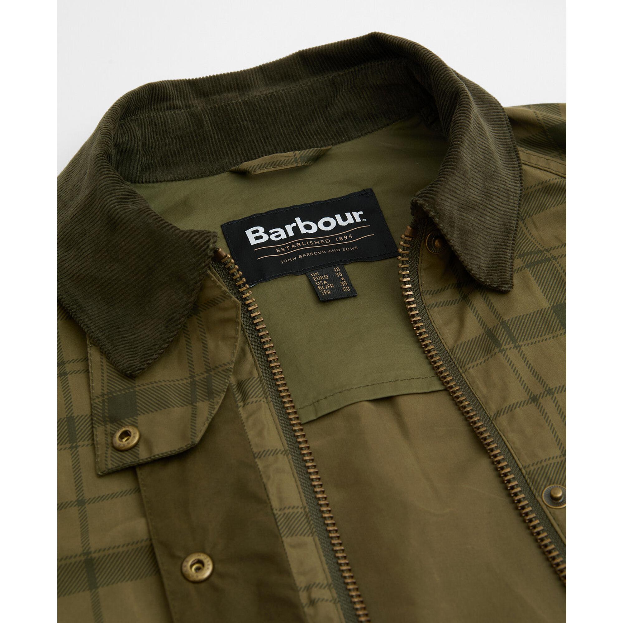 Product image 7 of 7 of Barbour Women's Tartan Cropped Beadnell Casual Jacket - Dusky Green Tartan/Highland