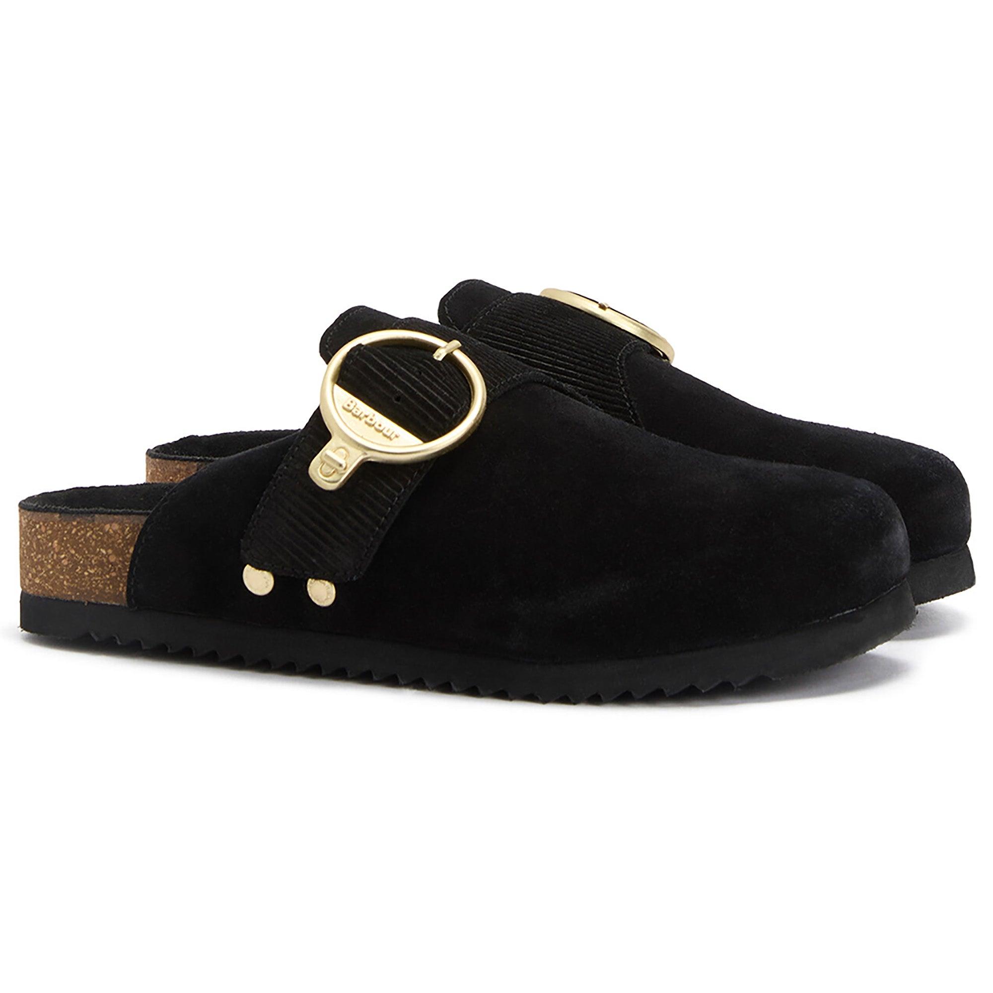 Product image 1 of 9 of Barbour Women's Kyra Closed Toe Sandals - Black Suede