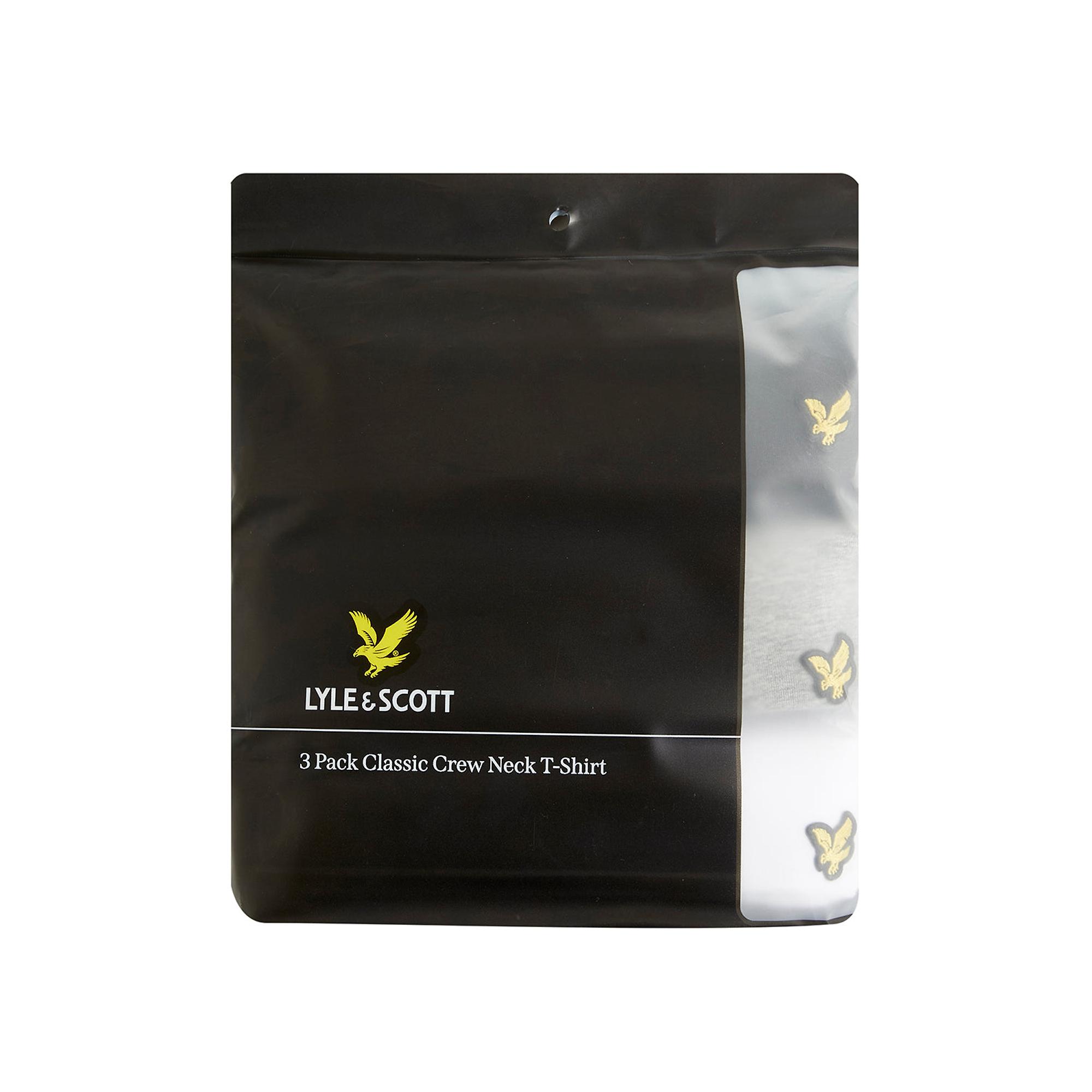 Product image 2 of 7 of Lyle & Scott Men's 3 Pack Lounge T-Shirts - Jet Black/ Mid Grey Marl/ White