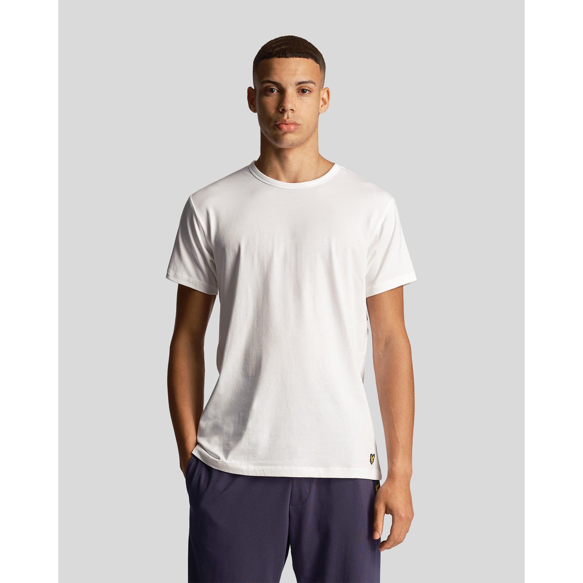 Product image 3 of 7 of Lyle & Scott Men's 3 Pack Lounge T-Shirts - Jet Black/ Mid Grey Marl/ White