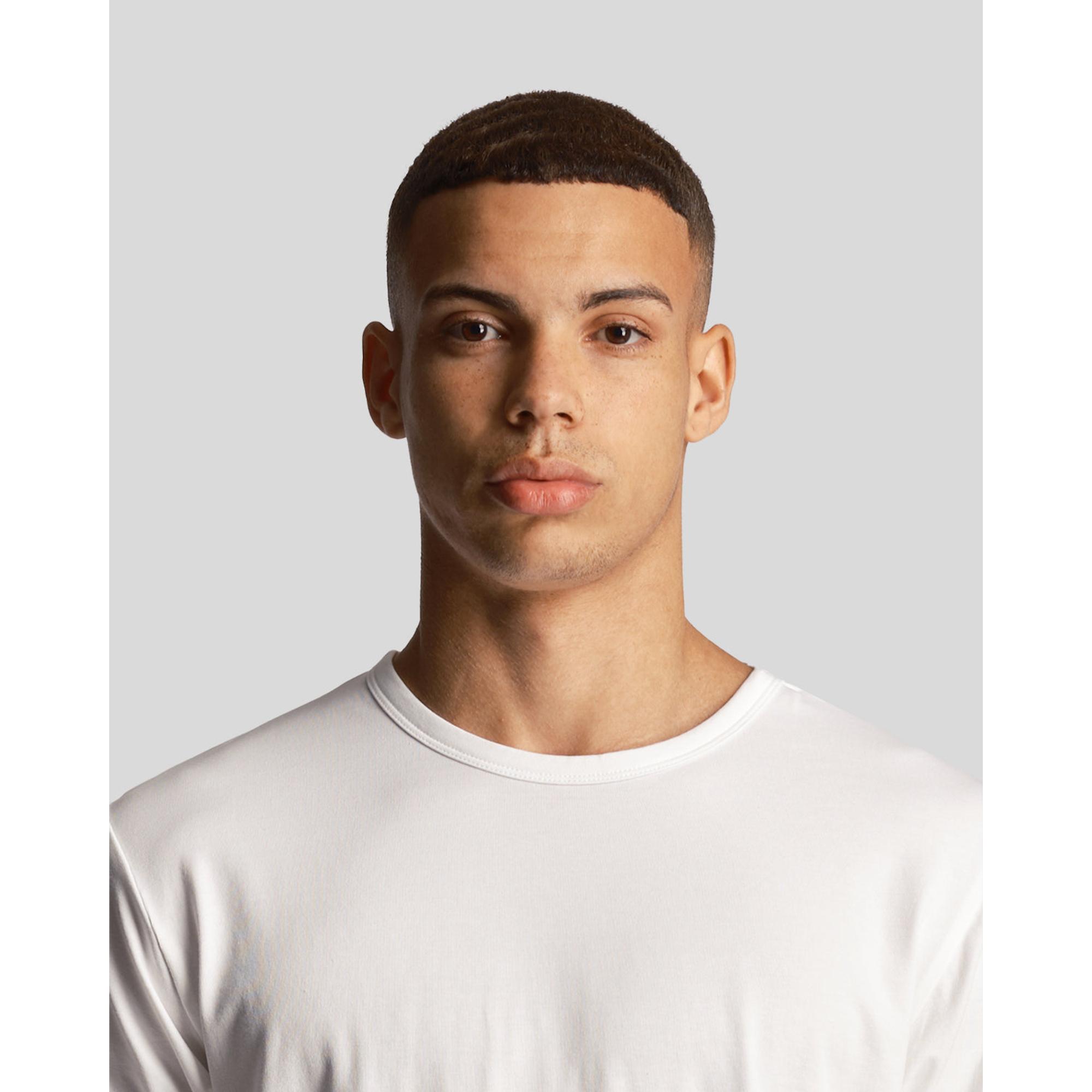 Product image 6 of 7 of Lyle & Scott Men's 3 Pack Lounge T-Shirts - Jet Black/ Mid Grey Marl/ White