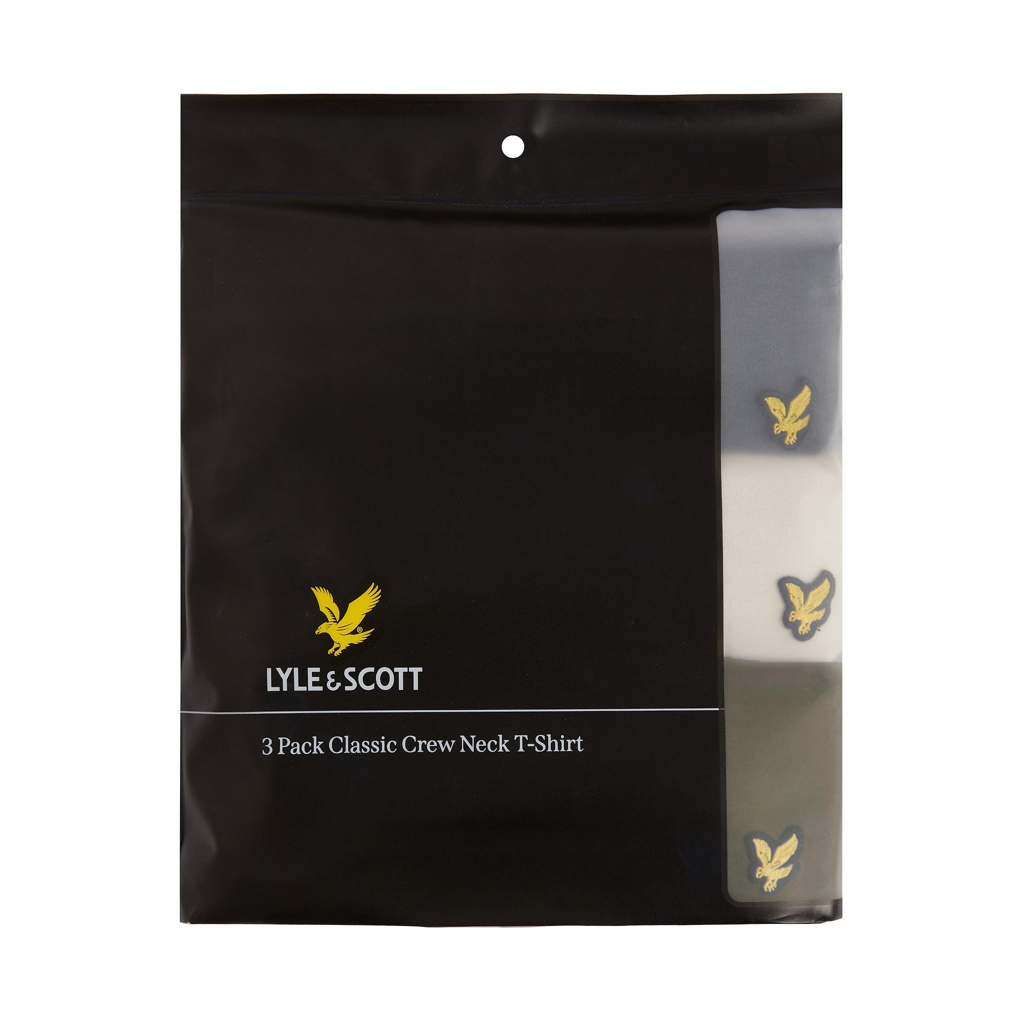 Product image 2 of 3 of Lyle & Scott Men's Basic 3 Pack T-Shirt - White/ Olive/ Gunmetal