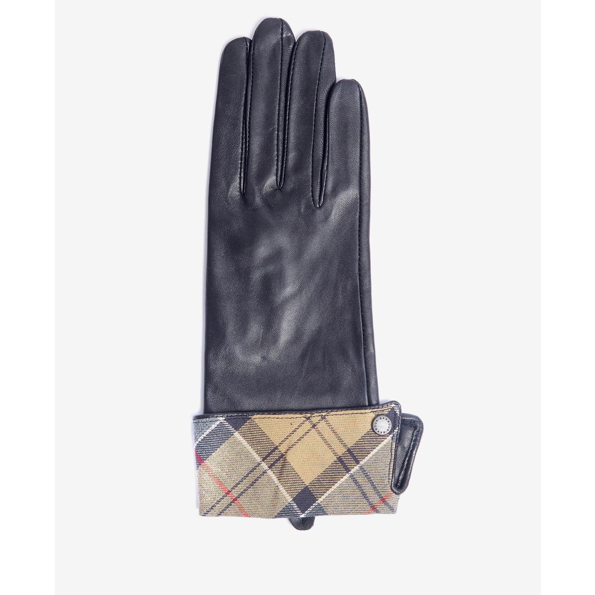 Product image 2 of 4 of Barbour Women's Lady Jane Leather Gloves - Black/Dress Tartan