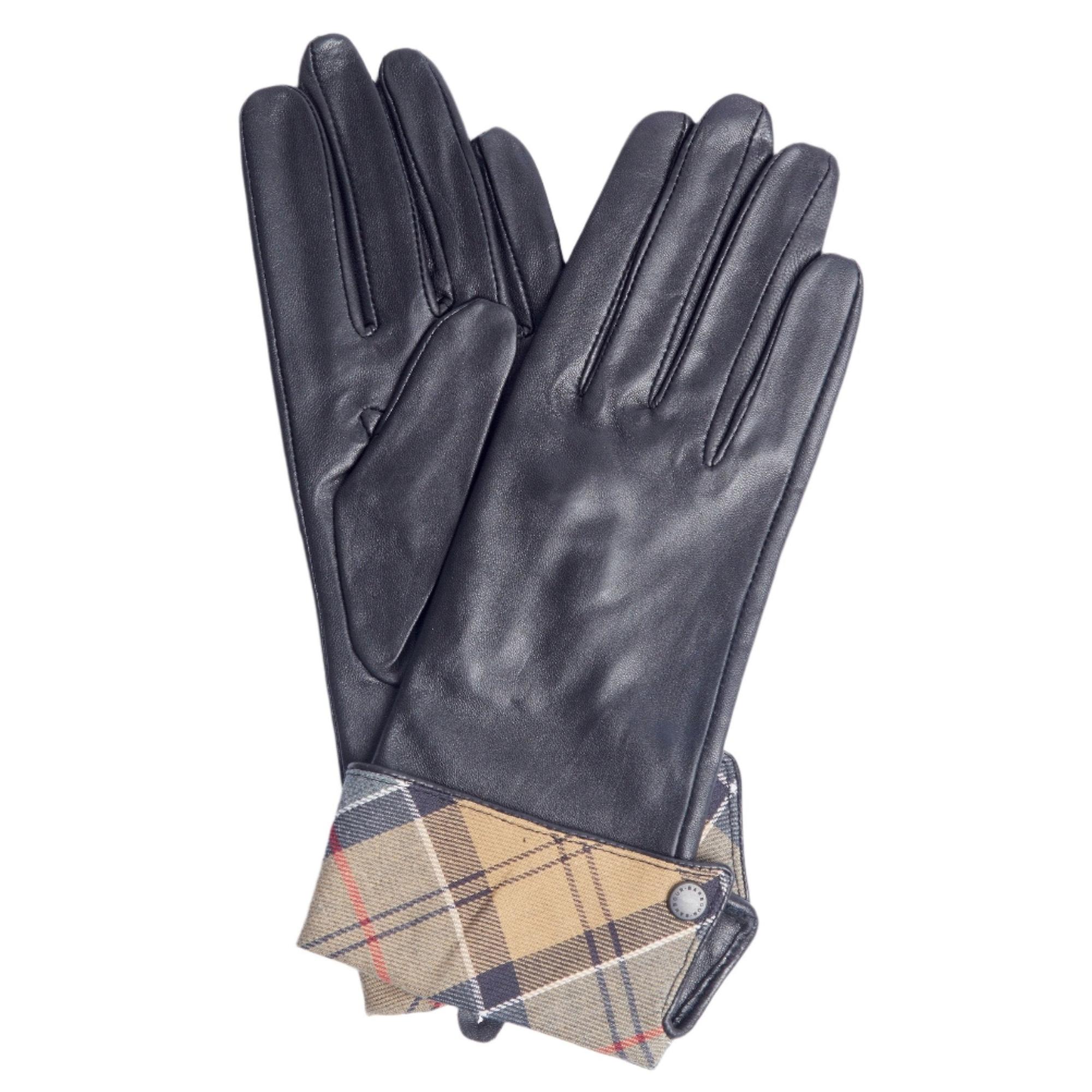Product image 1 of 4 of Barbour Women's Lady Jane Leather Gloves - Black/Dress Tartan