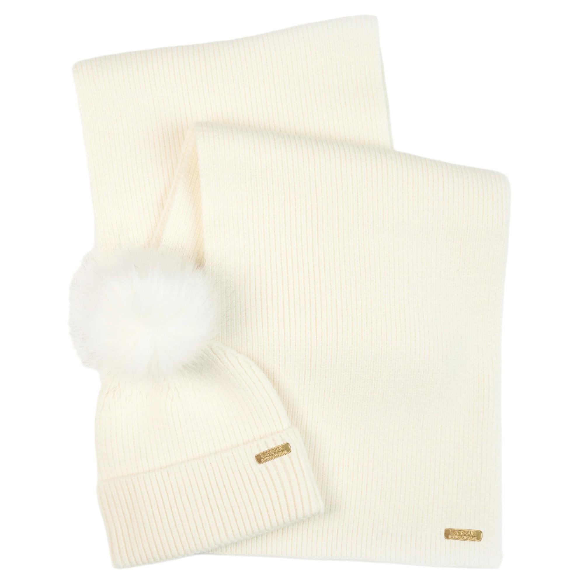 Product image 1 of 6 of Barbour International Women's Mallory Beanie & Scarf Gift Set - Optic White