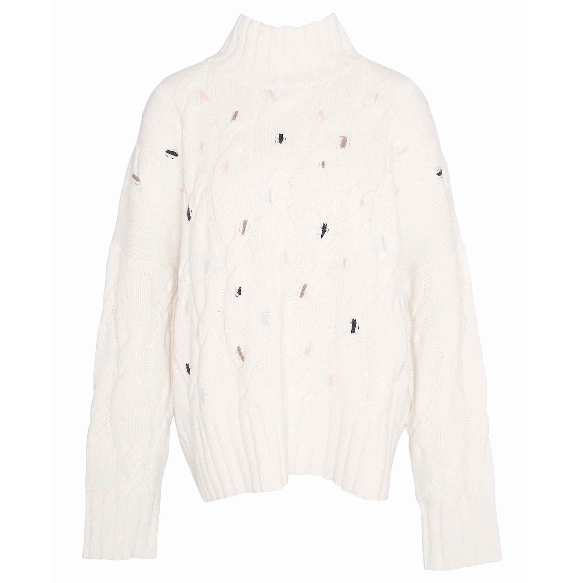 Product image 1 of 9 of Barbour Women's Fleur Cable-Knit Wool Jumper - Ecru