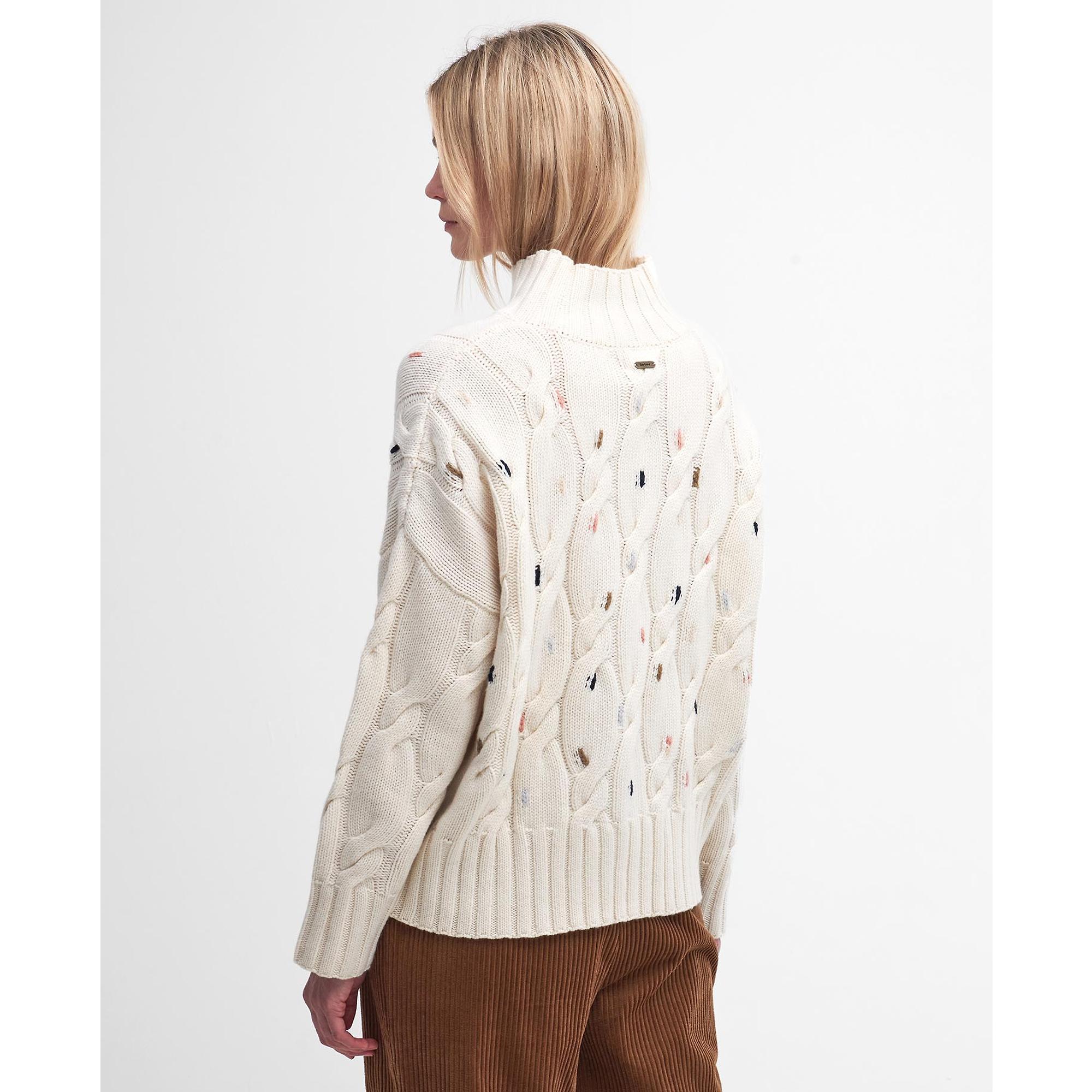 Product image 3 of 9 of Barbour Women's Fleur Cable-Knit Wool Jumper - Ecru