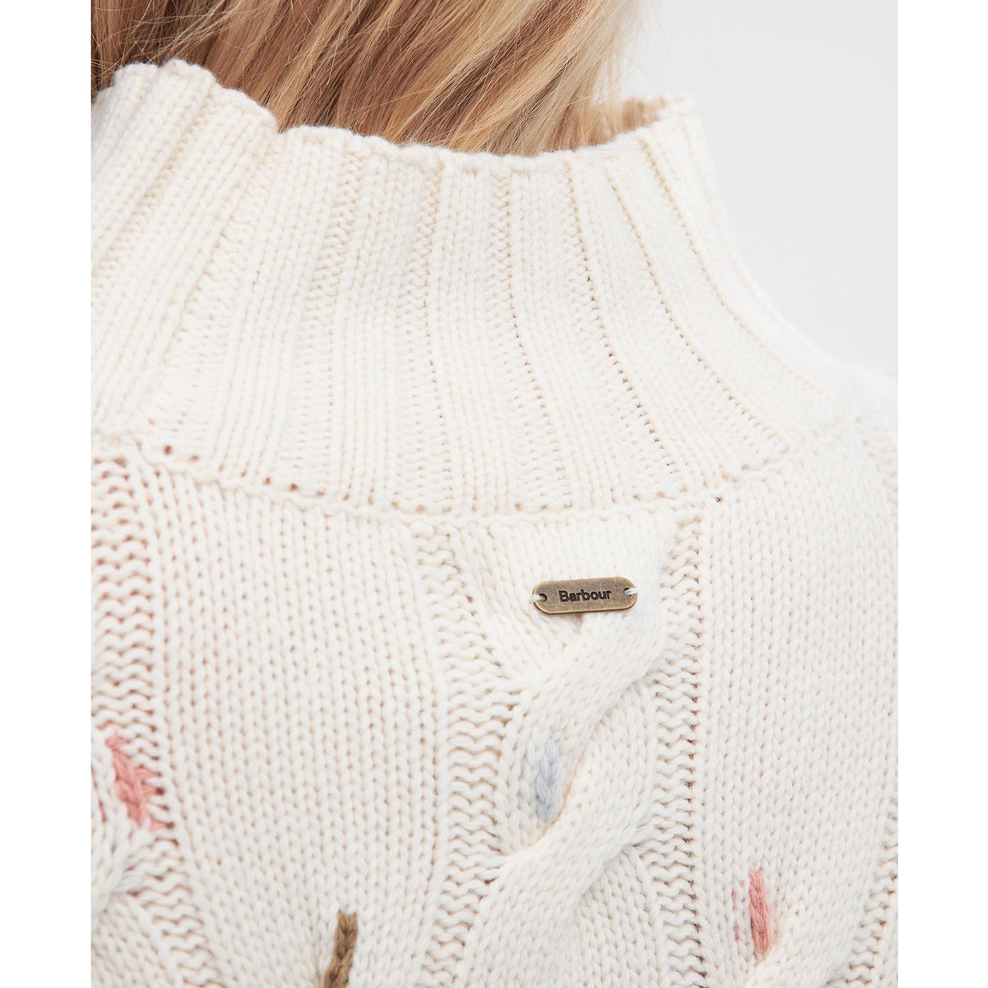 Product image 5 of 9 of Barbour Women's Fleur Cable-Knit Wool Jumper - Ecru