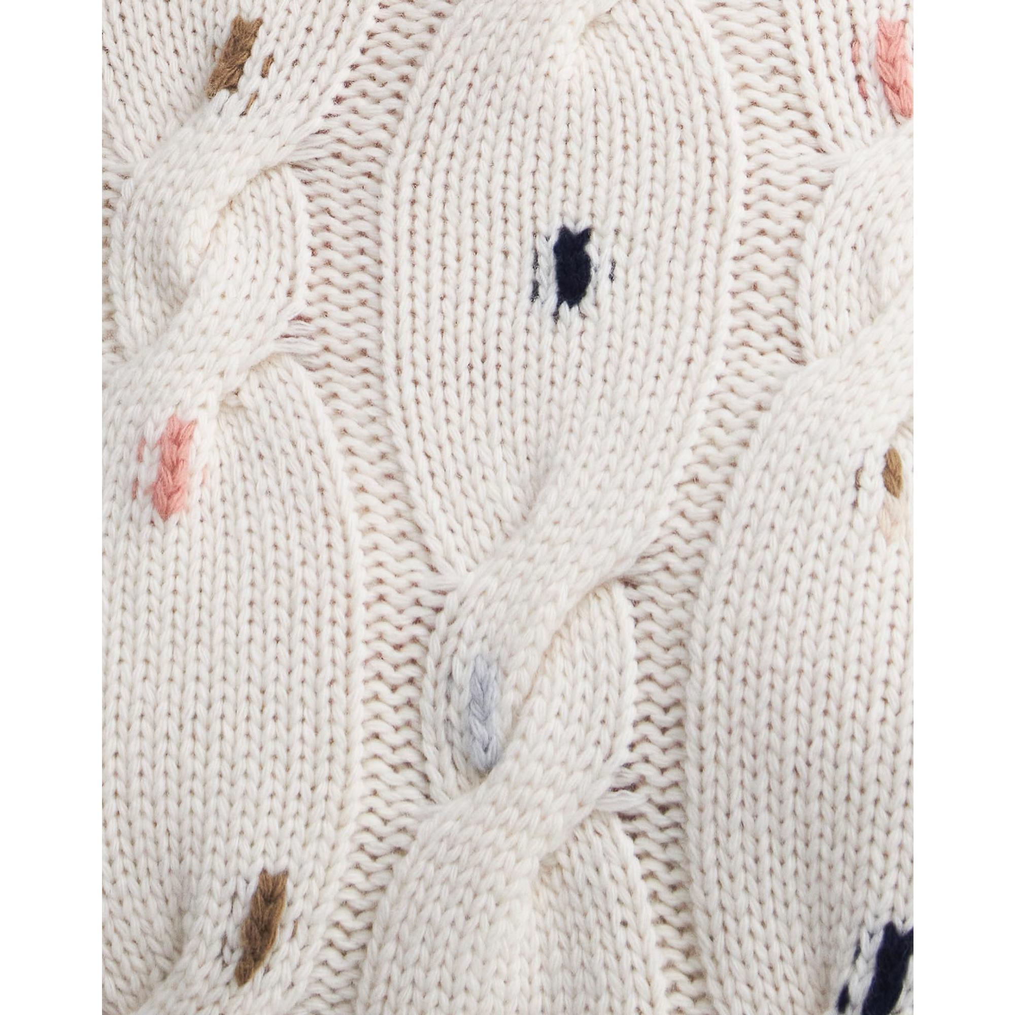 Product image 8 of 9 of Barbour Women's Fleur Cable-Knit Wool Jumper - Ecru