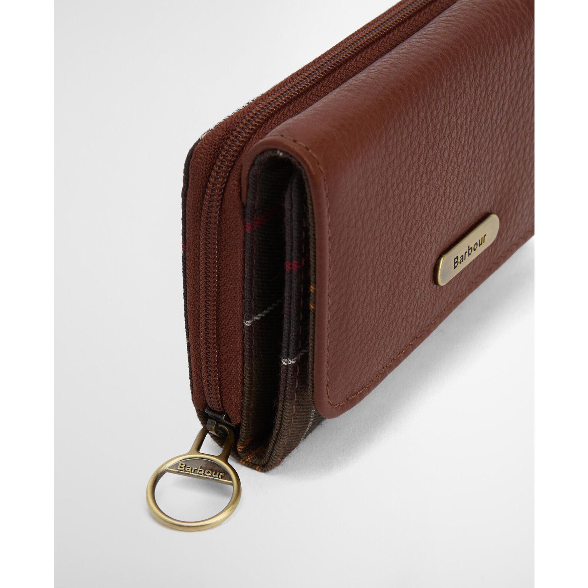 Product image 5 of 9 of Barbour Women's Rosa Leather French Purse - Brown/Classic Tartan