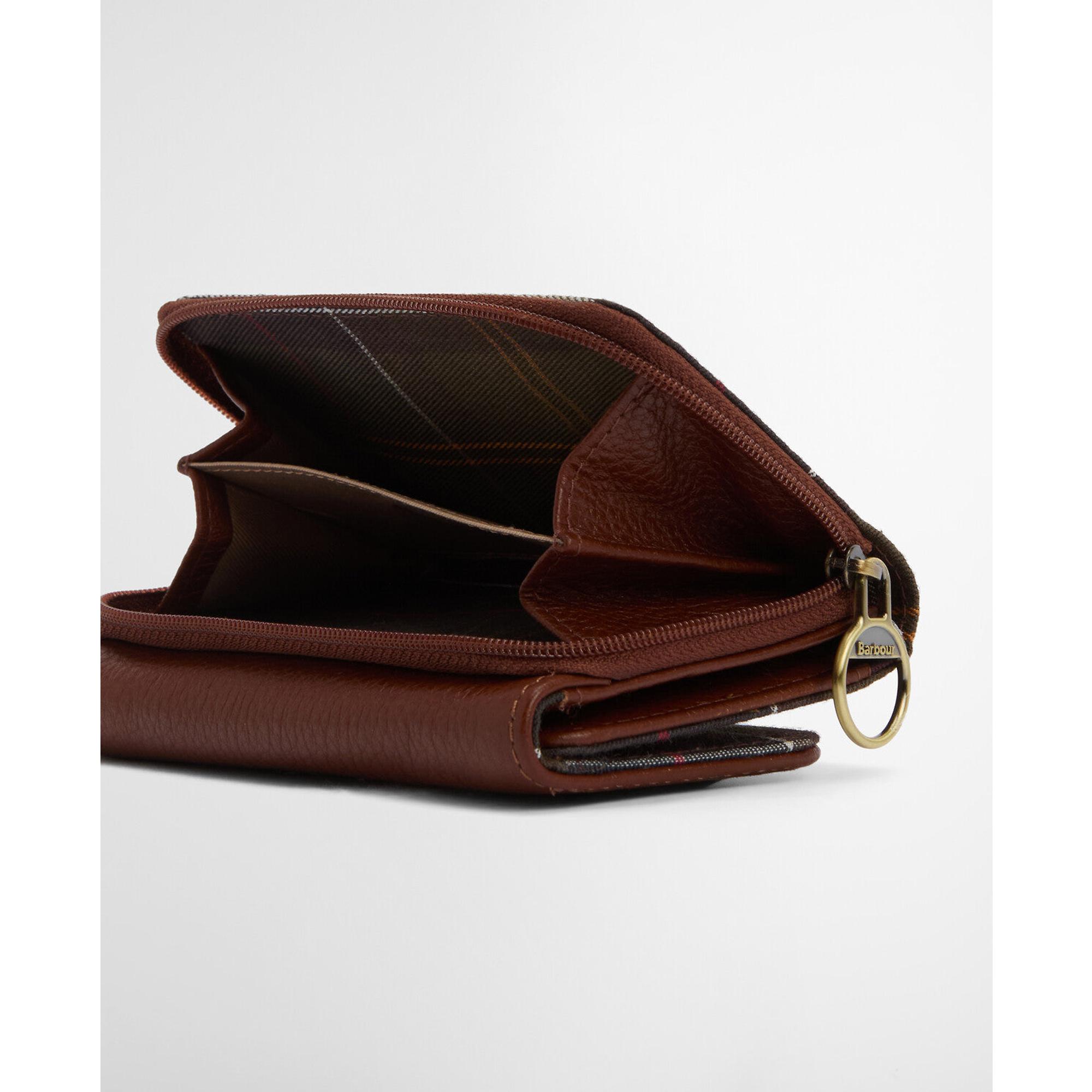 Product image 6 of 9 of Barbour Women's Rosa Leather French Purse - Brown/Classic Tartan