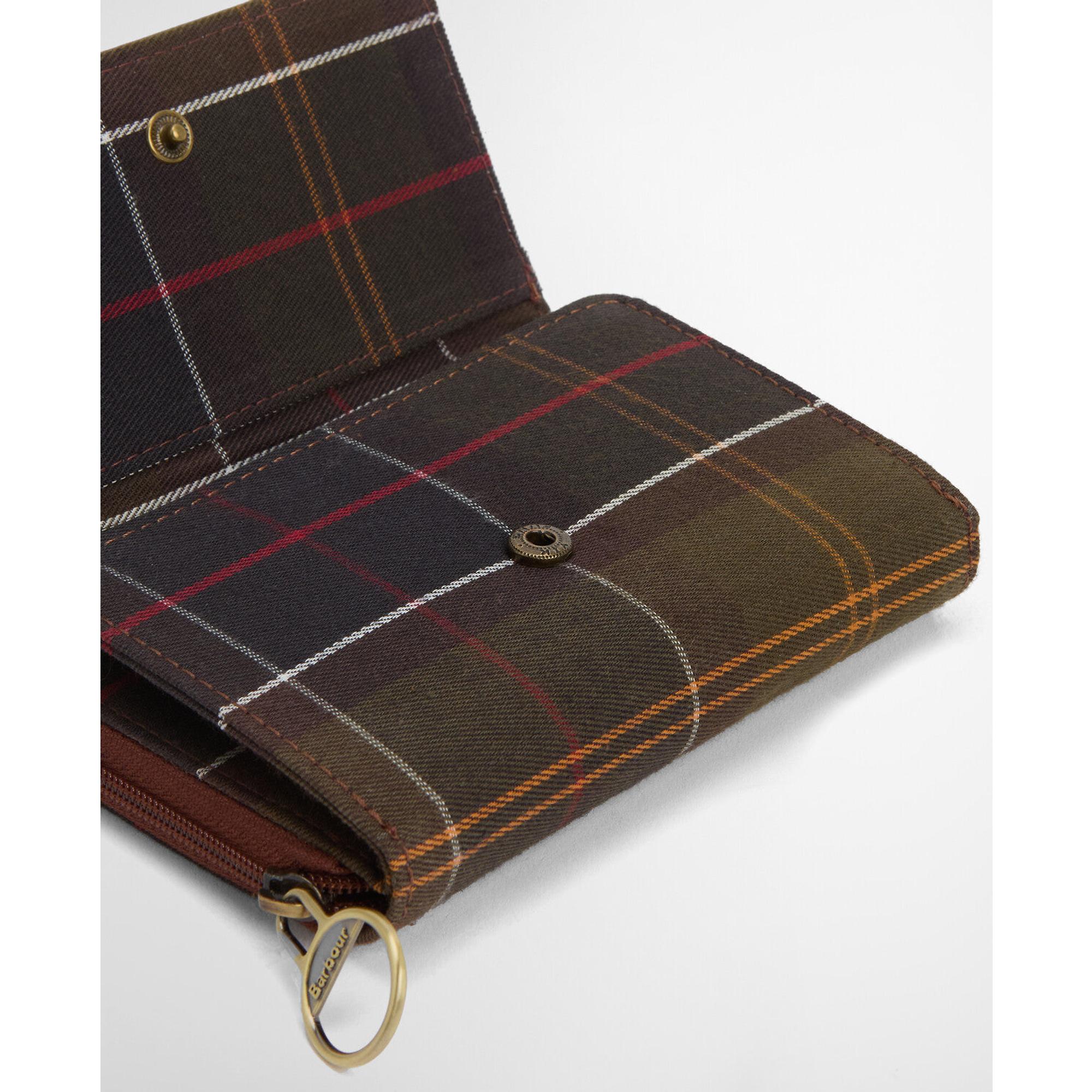 Product image 7 of 9 of Barbour Women's Rosa Leather French Purse - Brown/Classic Tartan