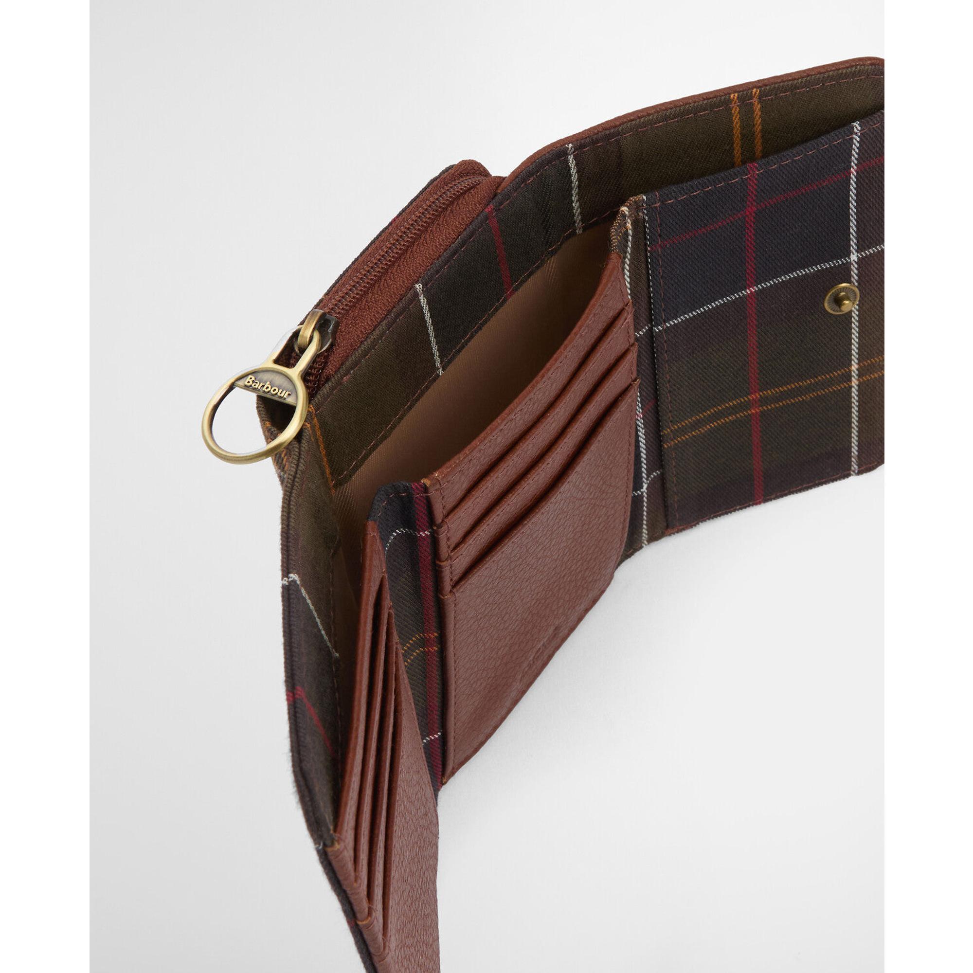 Product image 8 of 9 of Barbour Women's Rosa Leather French Purse - Brown/Classic Tartan